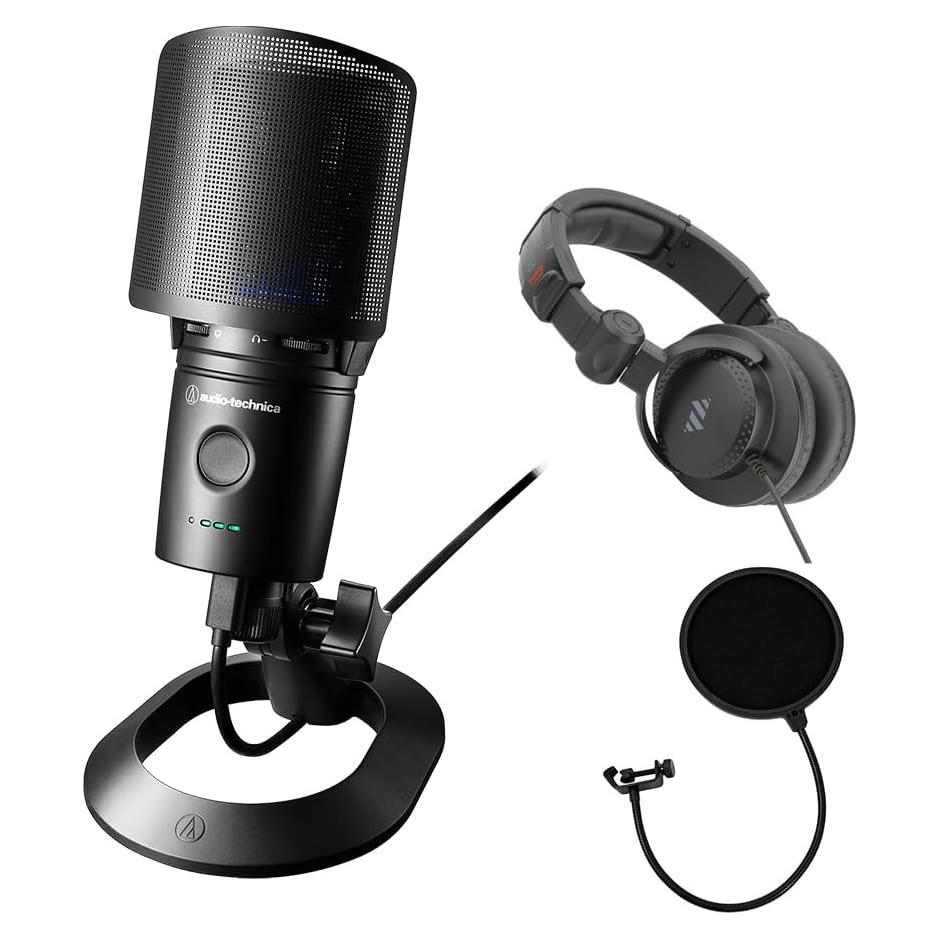Micrófono USB Audio-Technica AT2020USB-XP + Auriculares Polsen HPC-A30-MK2