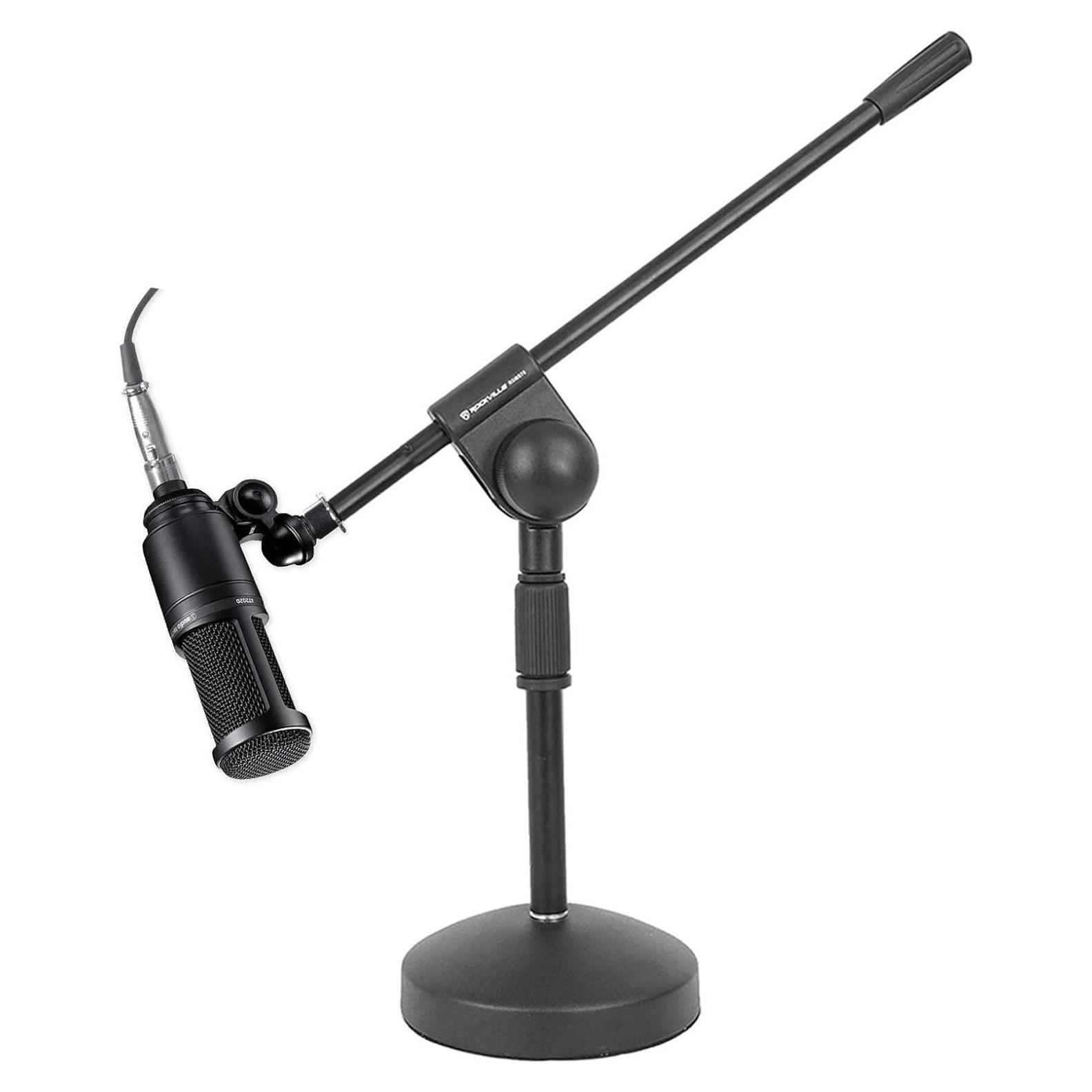 Micrófono de Estudio Audio-Technica AT2020 + Soporte Rockville RDMS70