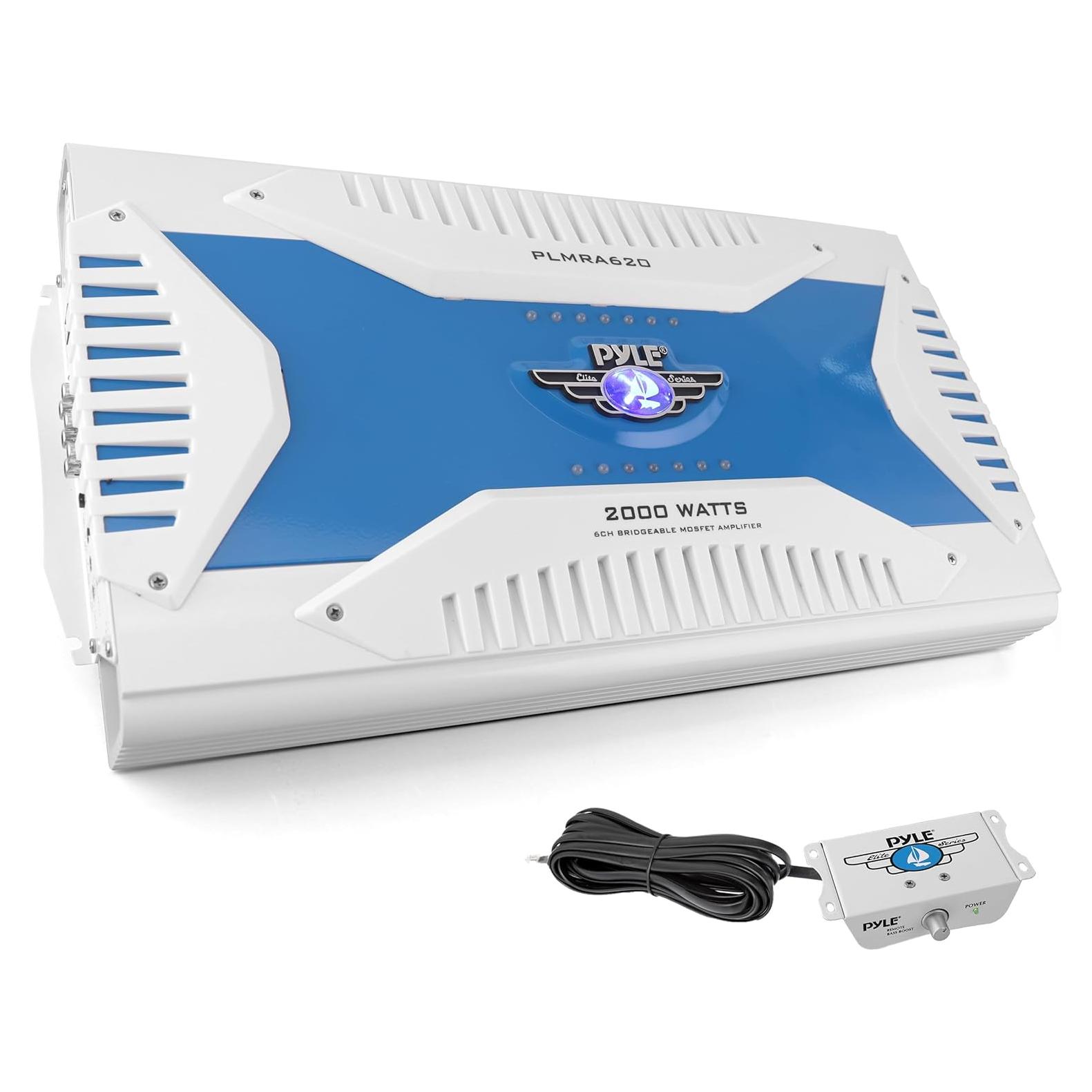 Amplificador Marino Pyle PLMRA620 6 Canales 2000W Impermeable