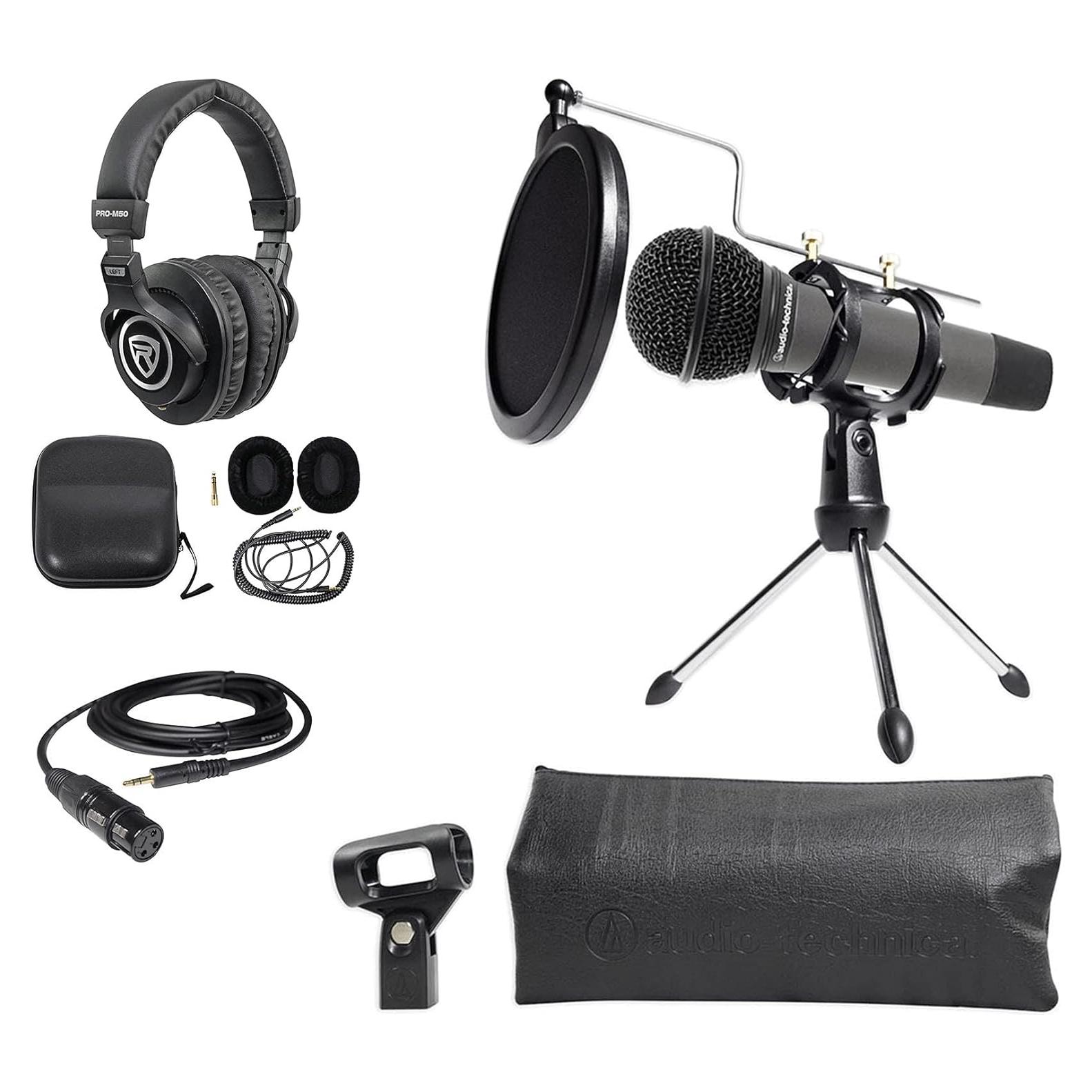 Paquete de Podcasting Audio-Technica ATM410 para PC - Micrófono, Soporte y Auriculares