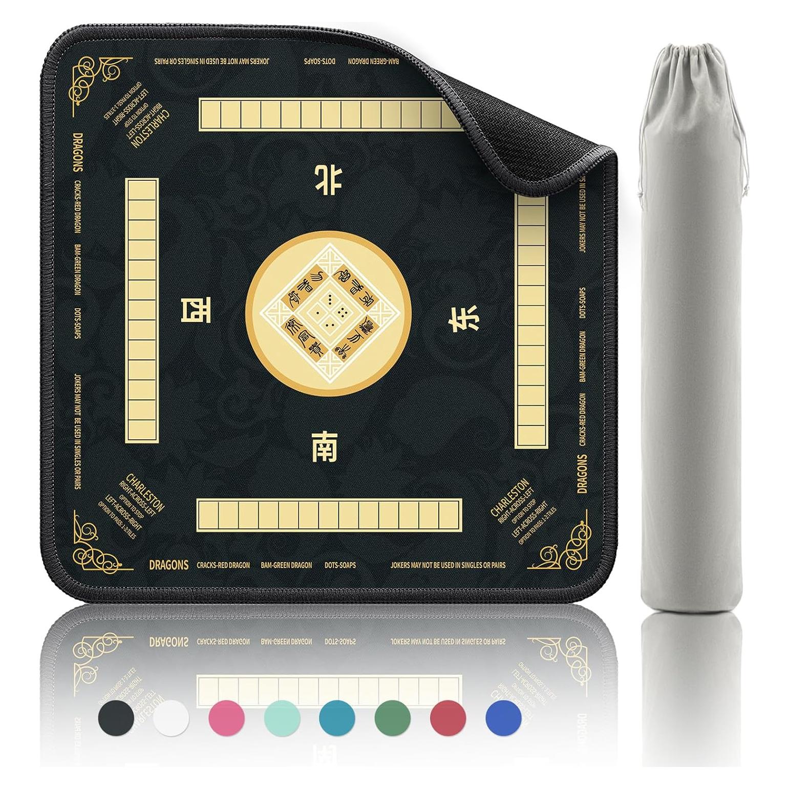 Alfombrilla de Mahjong 2F22E Antideslizante 82.3x82.3 cm Negra