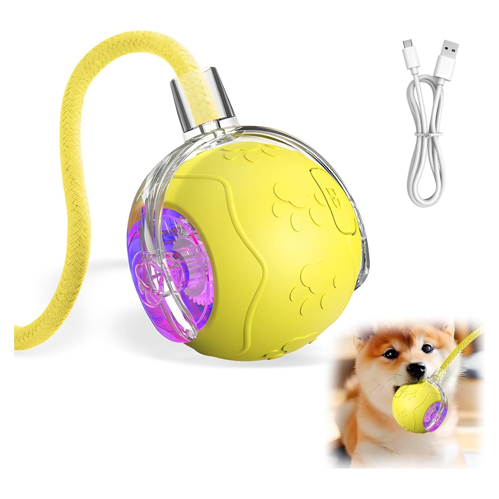 Bola Interactiva para Gatos QentAnud Amarilla, 3 Modos, 68g