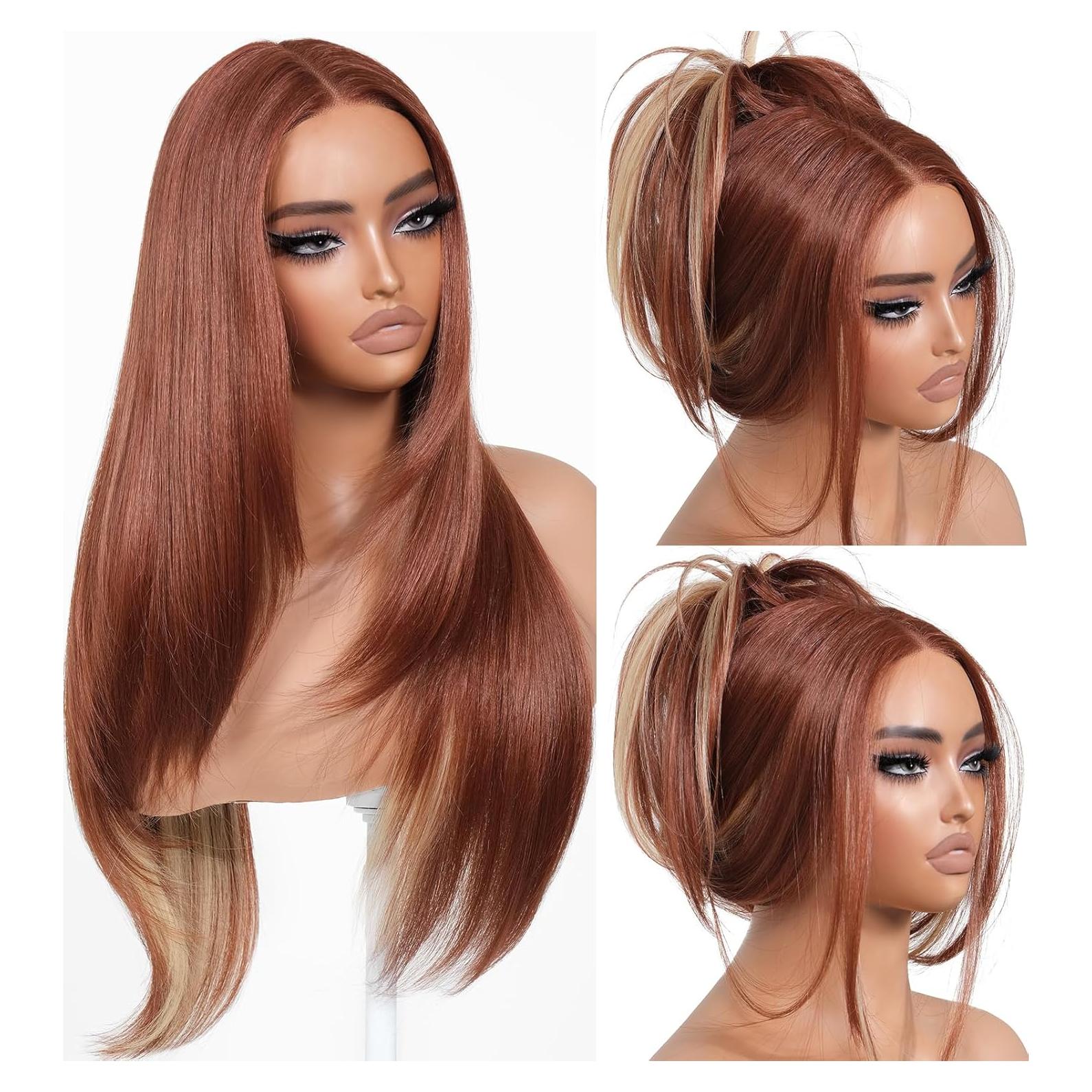 Peluca Sintética BrownBomb 66 cm Rubia Cooper Sin Pegamento