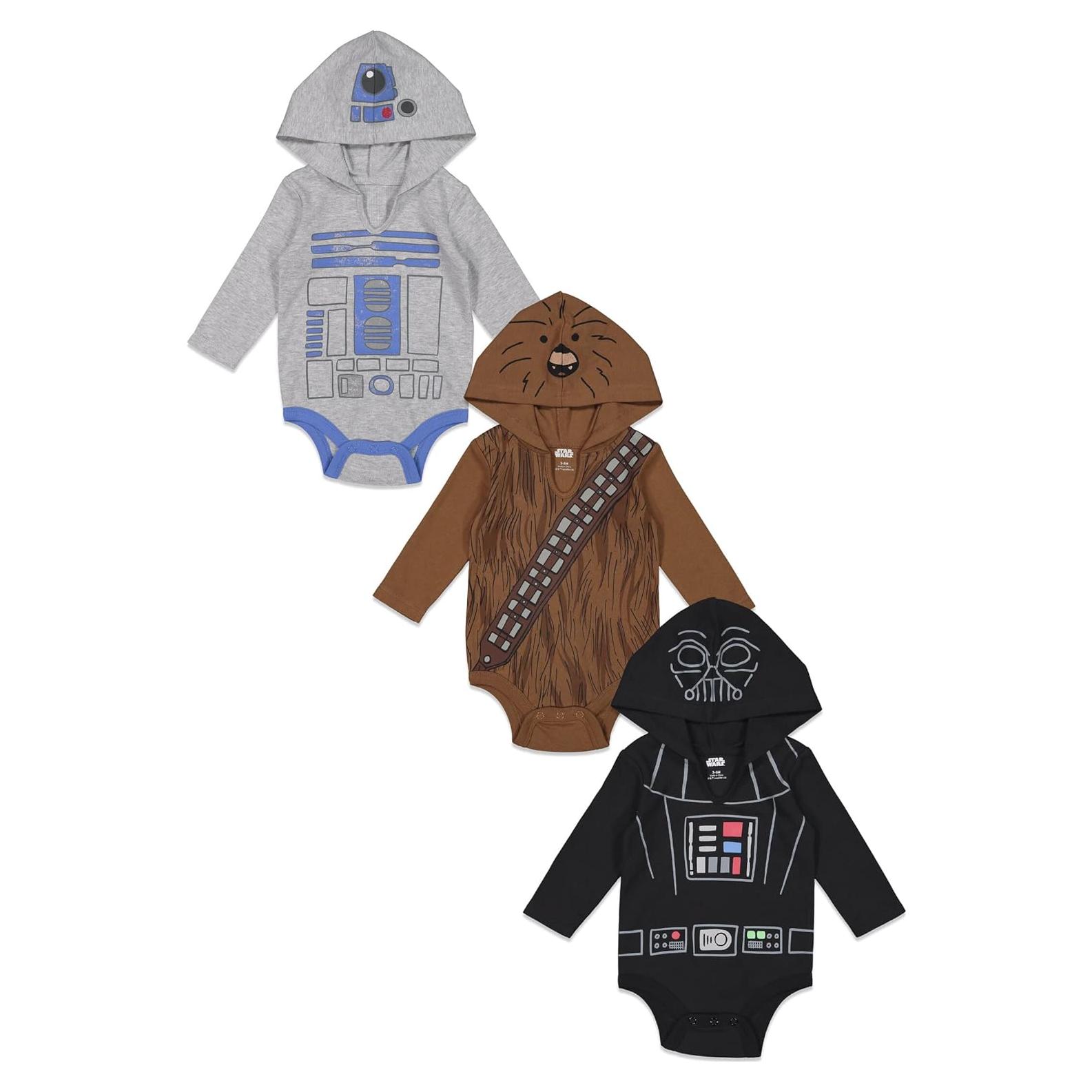 Pack 3 Trajes de Cosplay Star Wars Bebés 0-24 Meses