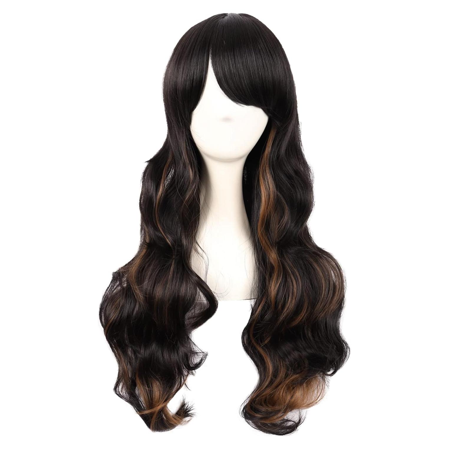 Peluca Sintética MapofBeauty Larga Rizada 70 cm Marrón/Negro