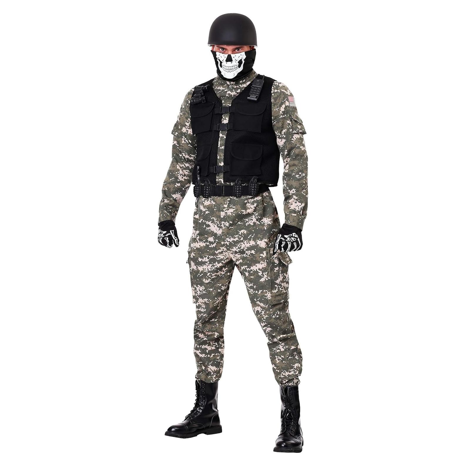Disfraz de Soldado de Batalla Adulto Camuflado X-Small