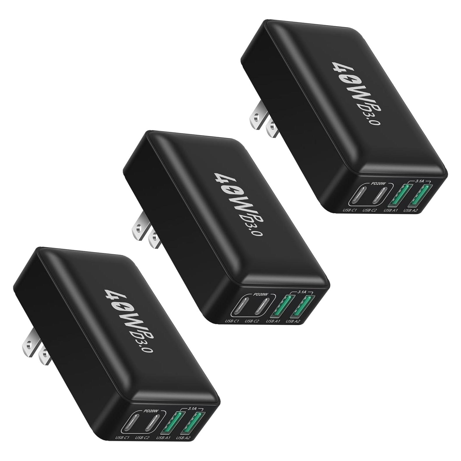 Cargador de Pared USB-C OKRAY 40W 4 Puertos Carga Rápida