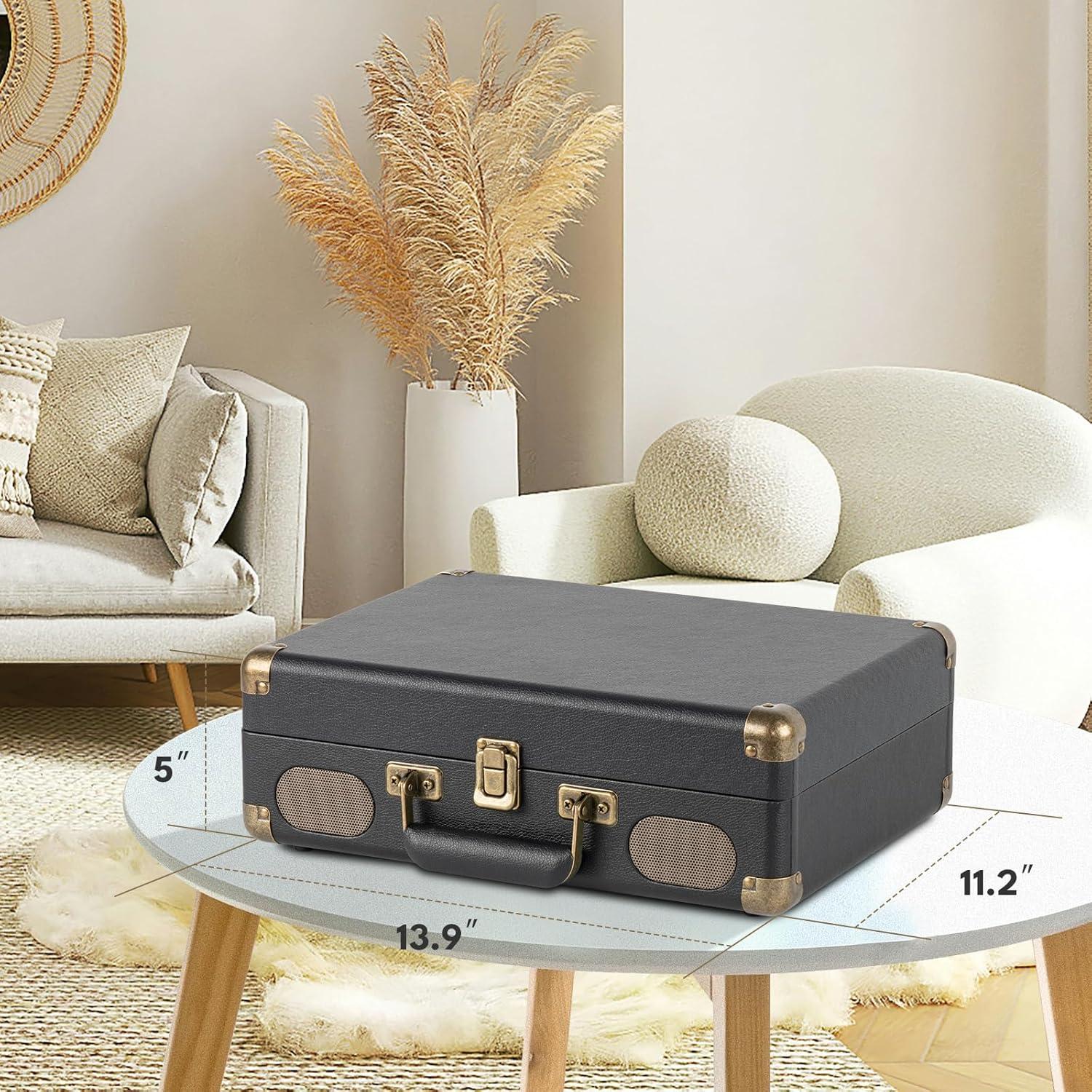 Reproductor de Vinilo Portátil GOLDSHIP T316 Bluetooth 3 Velocidades