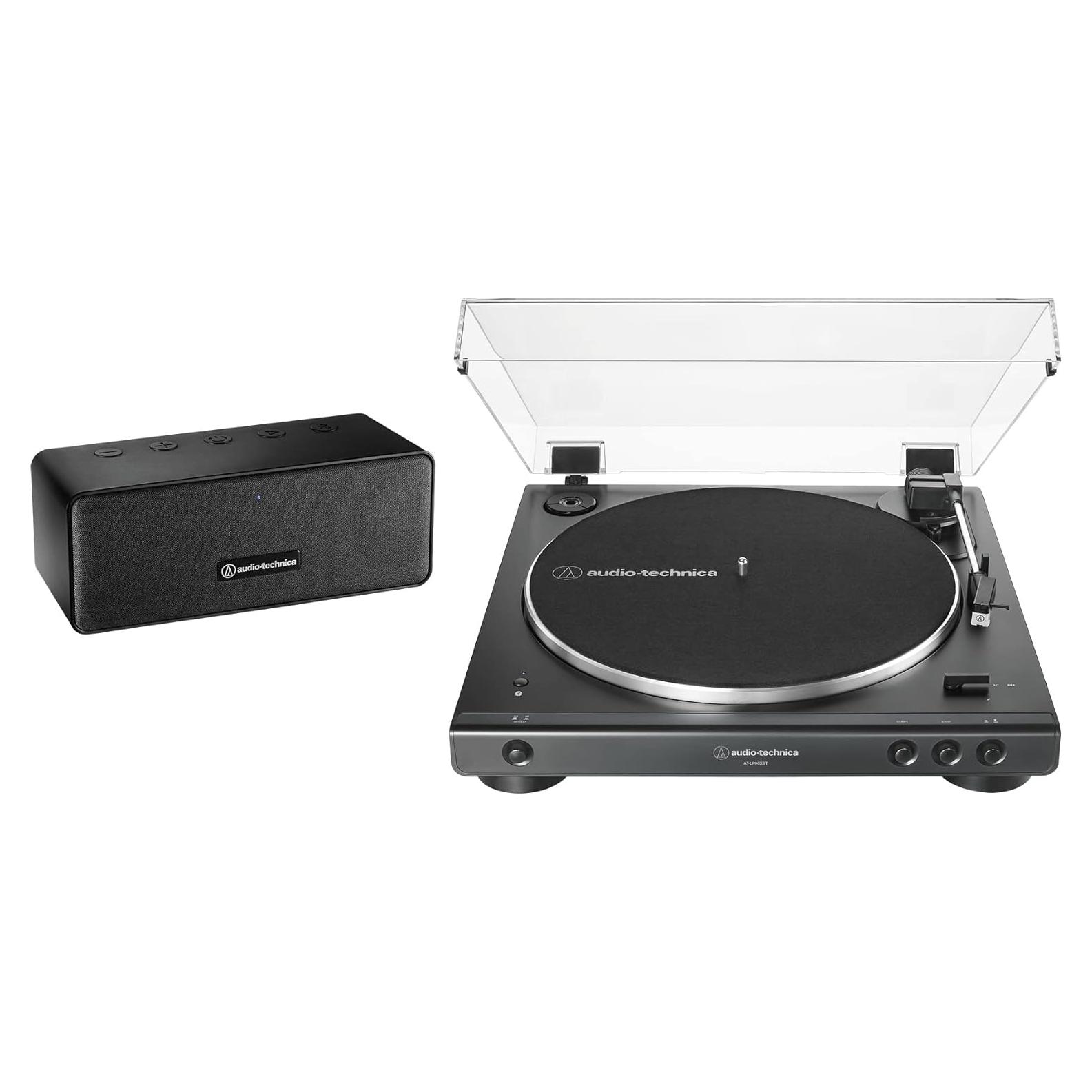 Tocadiscos Bluetooth Audio-Technica AT-LP60XBT-BK + Altavoz