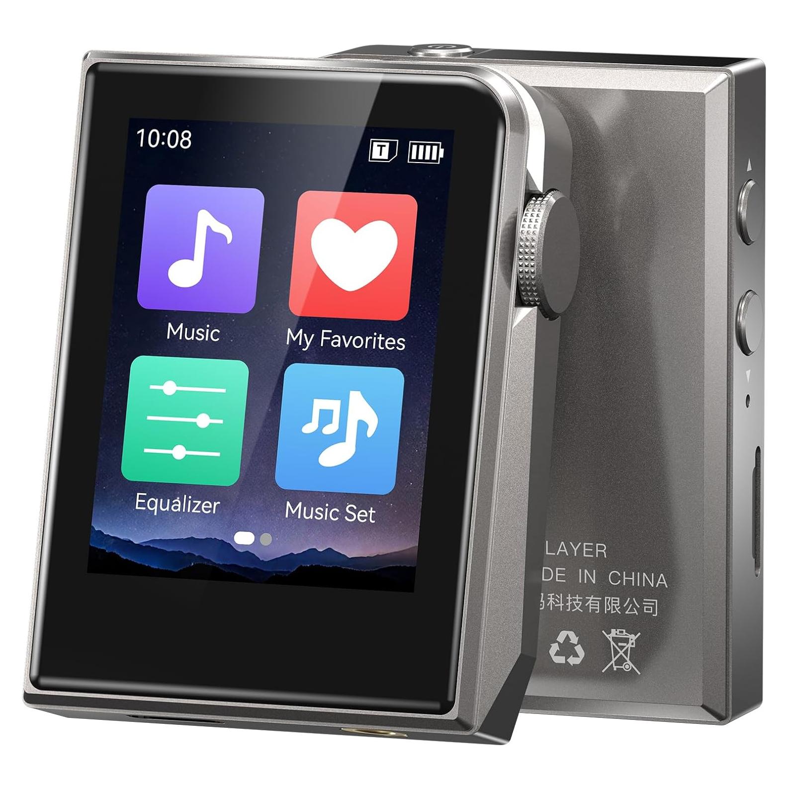 Reproductor MP3 HiFi RUIZU 64GB Pantalla Táctil 2" Plata