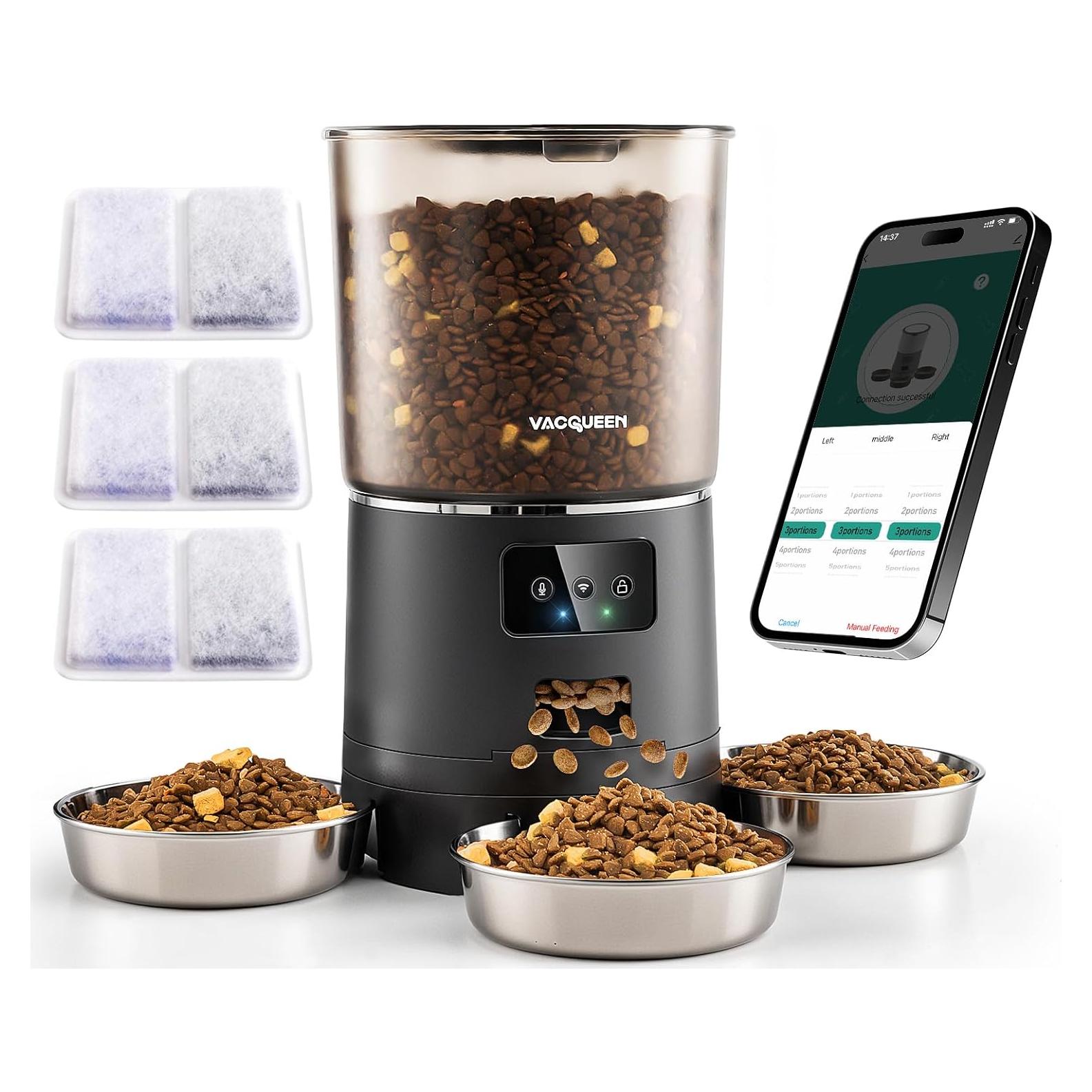 Comedero Automático Vacqueen 6L para Gatos y Perros Pequeños