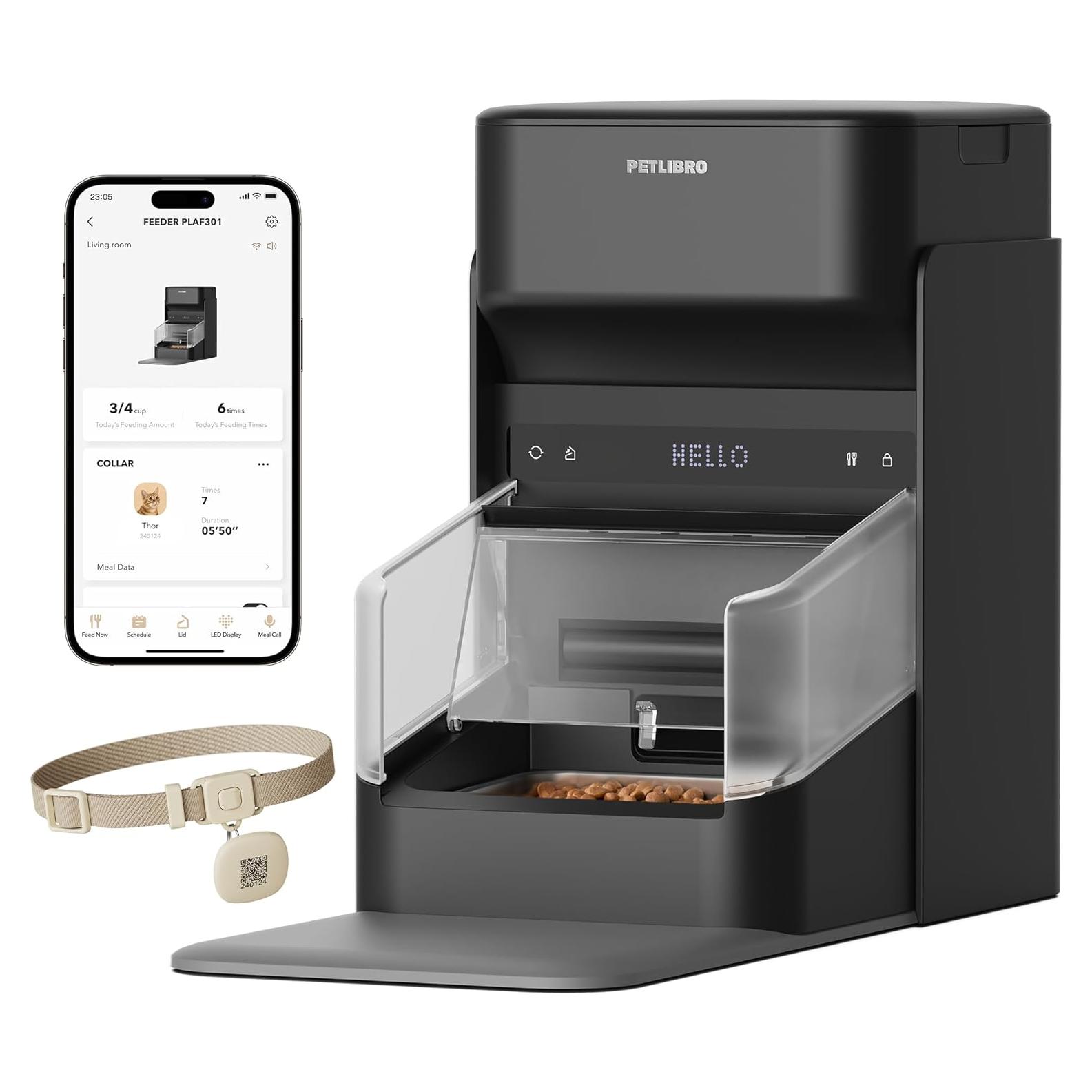 Alimentador Automático para Gatos PETLIBRO 3L RFID Negro