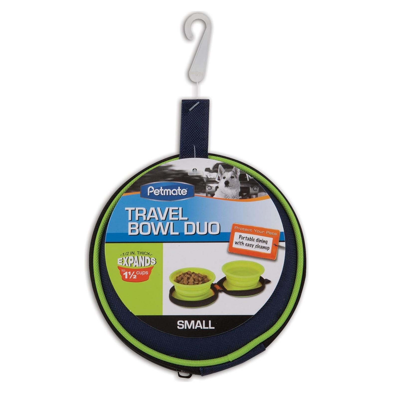 Tazón de Viaje de Silicona Petmate 3 Tazas Azul Marino/Verde