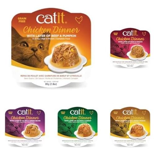 Comida Húmeda para Gatos Catit - Paquete de 5 Sabores Nutritivos