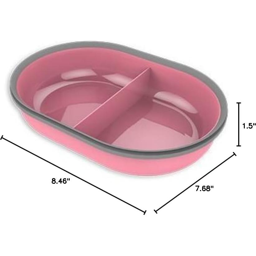 Tazón Dividido Rosa SureFeed para Alimentador de Mascotas