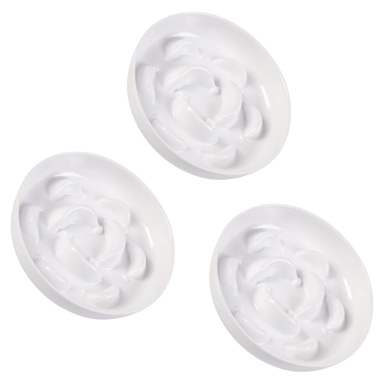 Tazones de Comida para Gatos PTOBER - Juego de 3 Melamina Blanco