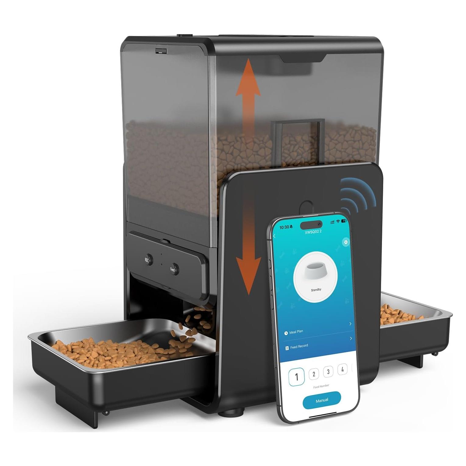 Comedero Automático para Gatos CityFlee WiFi 5G 5L Doble Cuenco