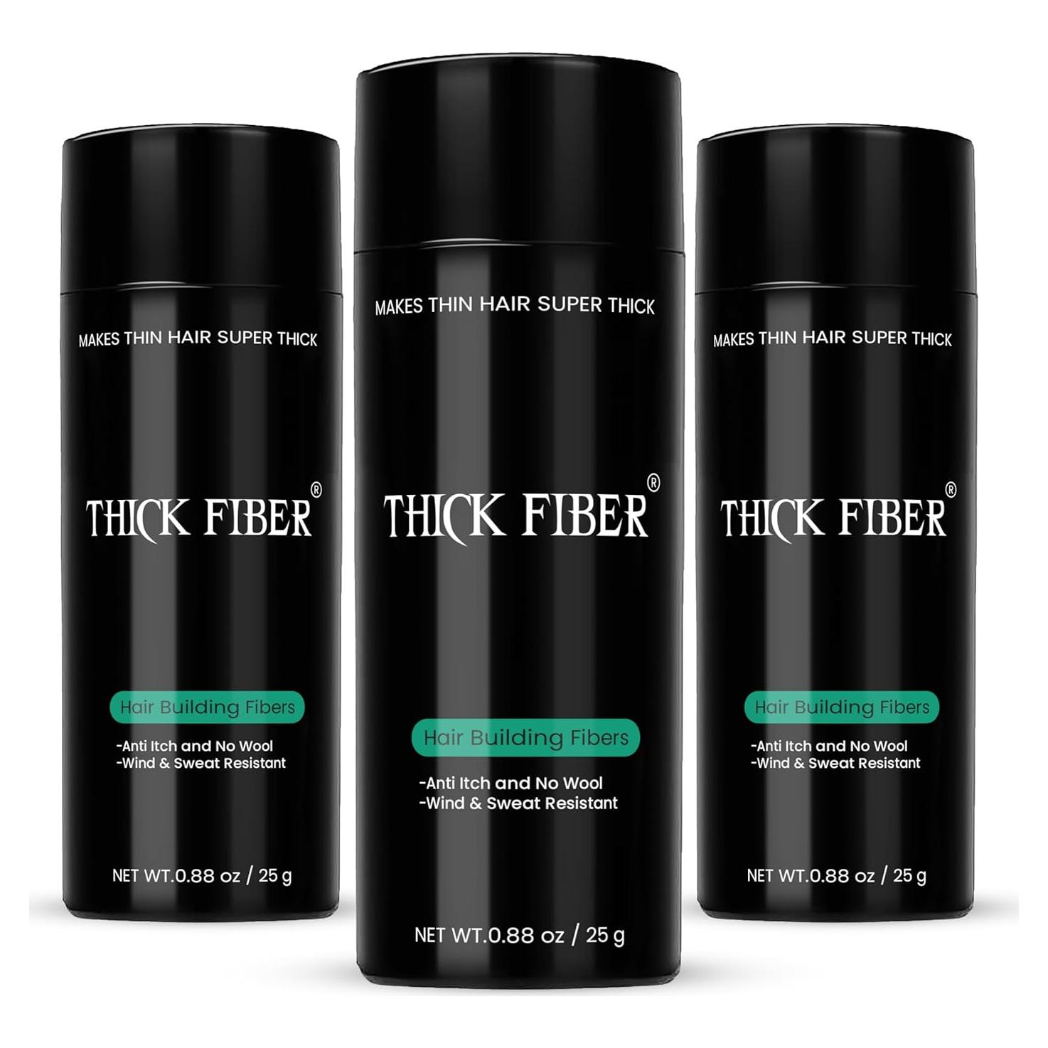 Fibras para Cabello THICK FIBER Marrón Claro 25g Paquete de 3