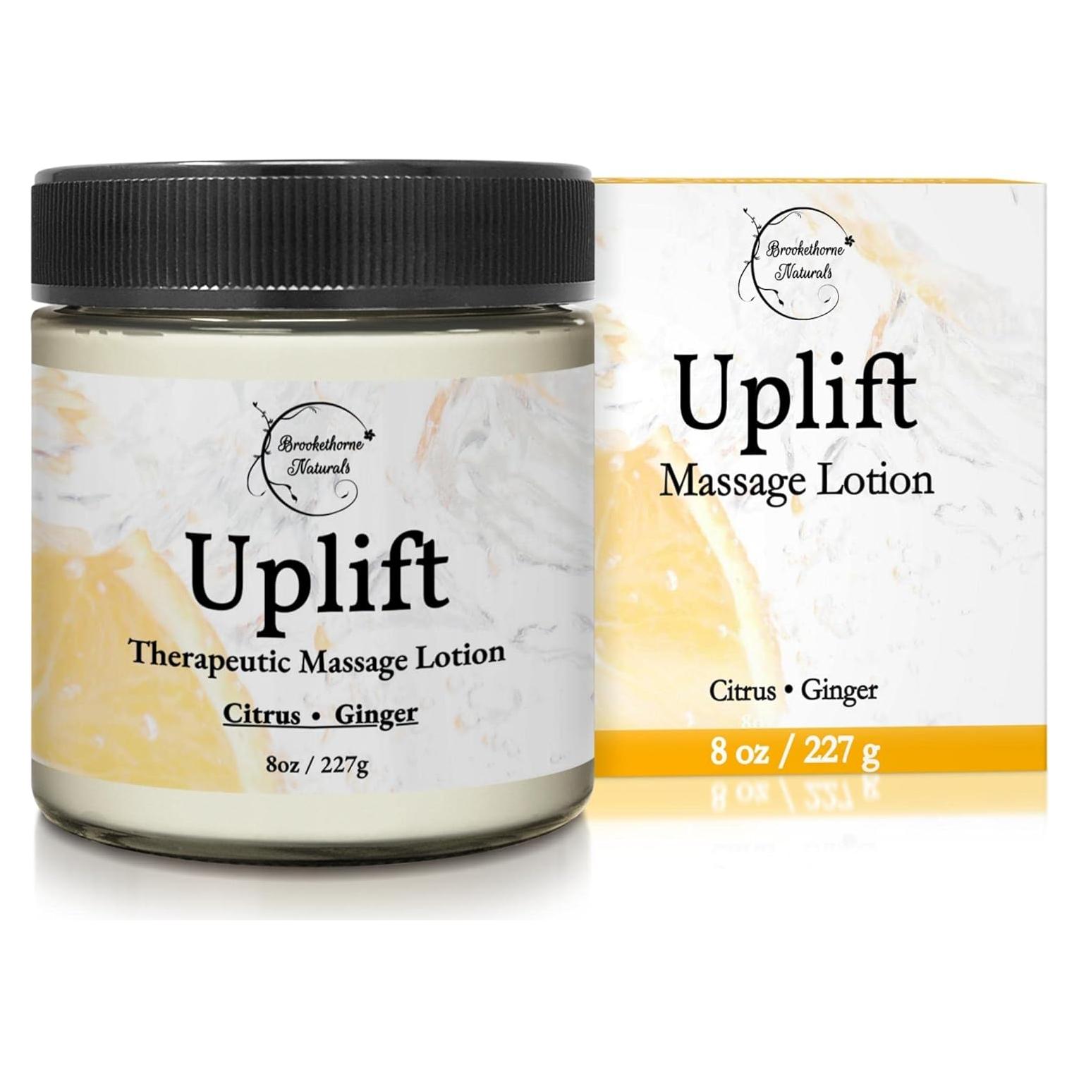 Loción de Masaje Uplift Brookethorne Naturals 280g Cítricos y Jengibre
