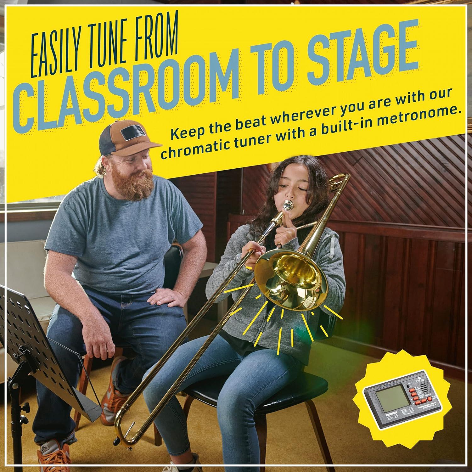 Trompeta Tenor Mendini B Bemol Oro para Principiantes con Kit Completo