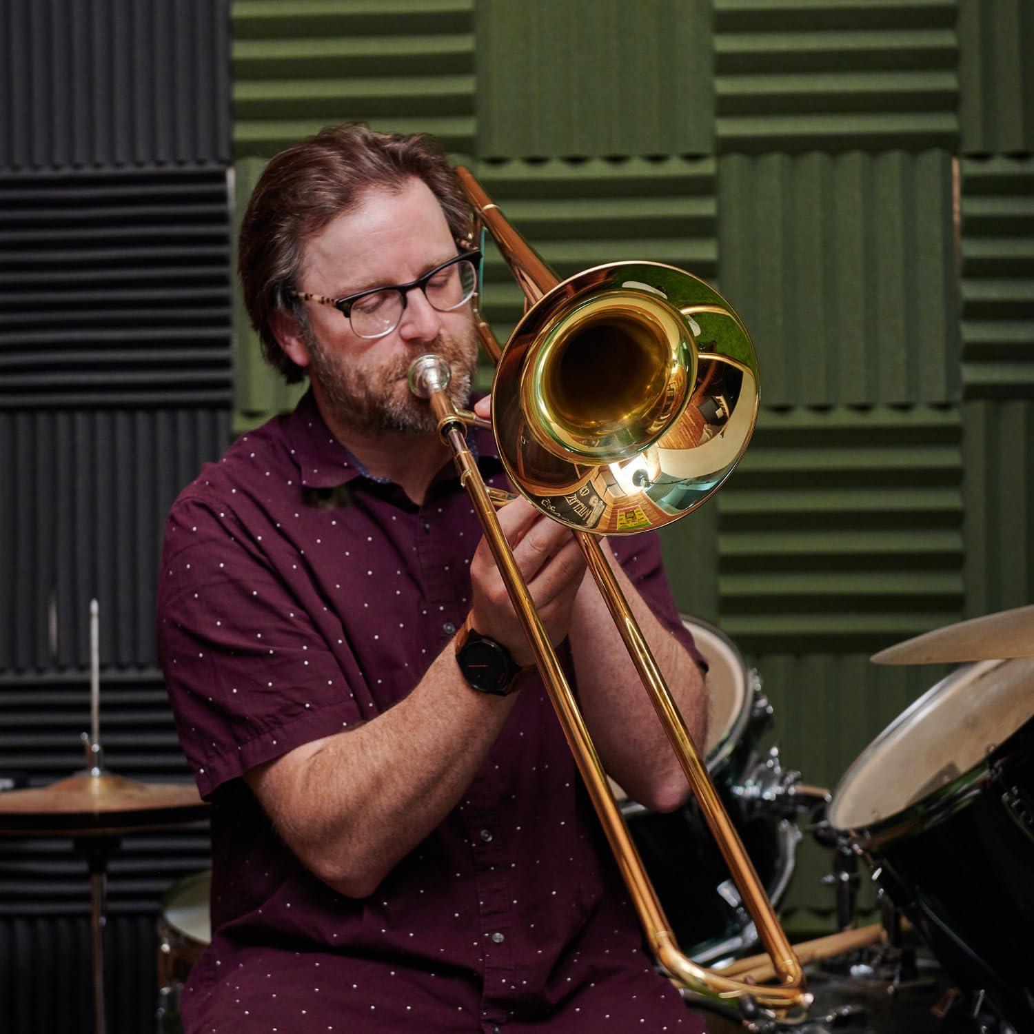 Trompeta Tenor Mendini B Bemol Oro para Principiantes con Kit Completo