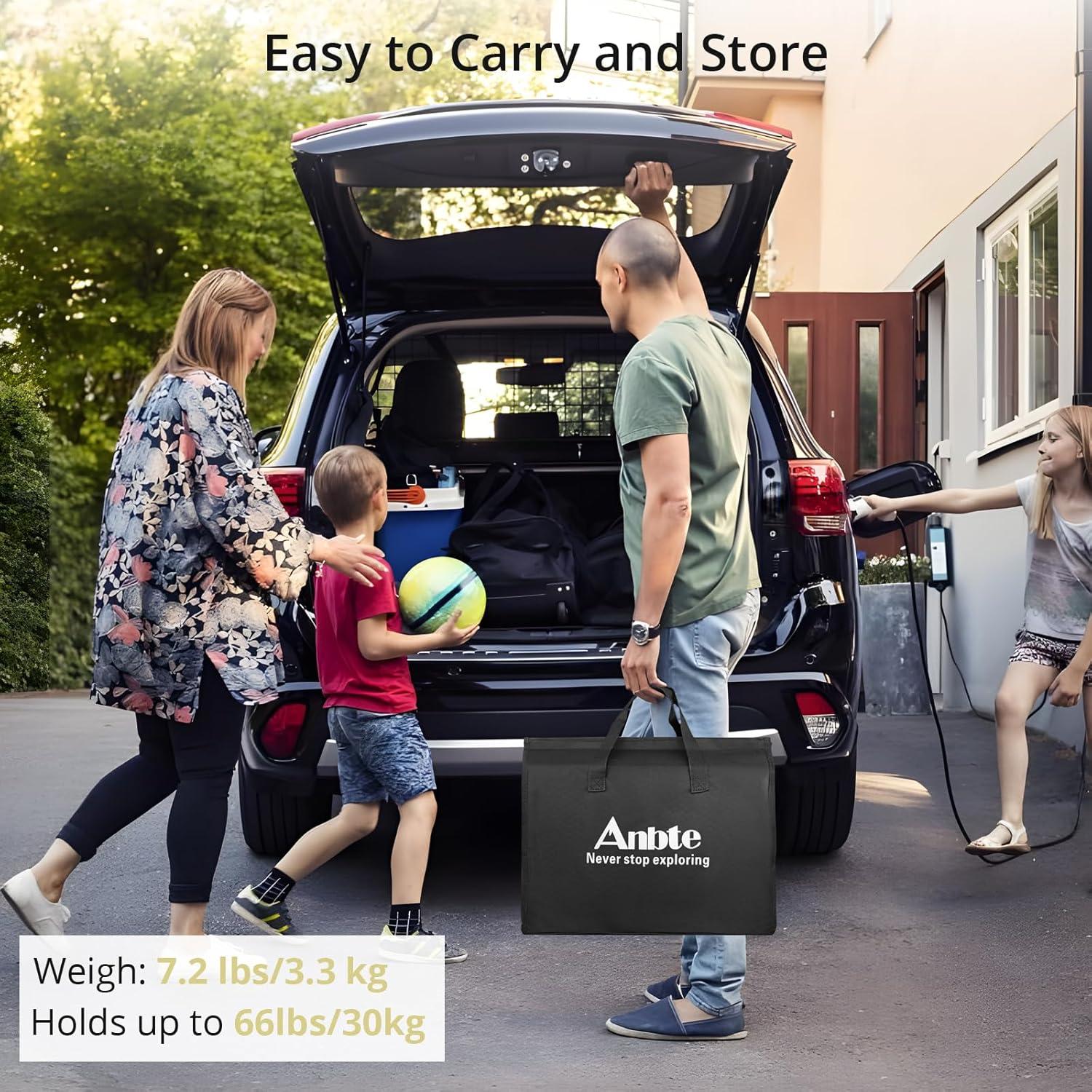 Mesa de Camping Plegable Anbte 3 Pies con Red Almacenamiento