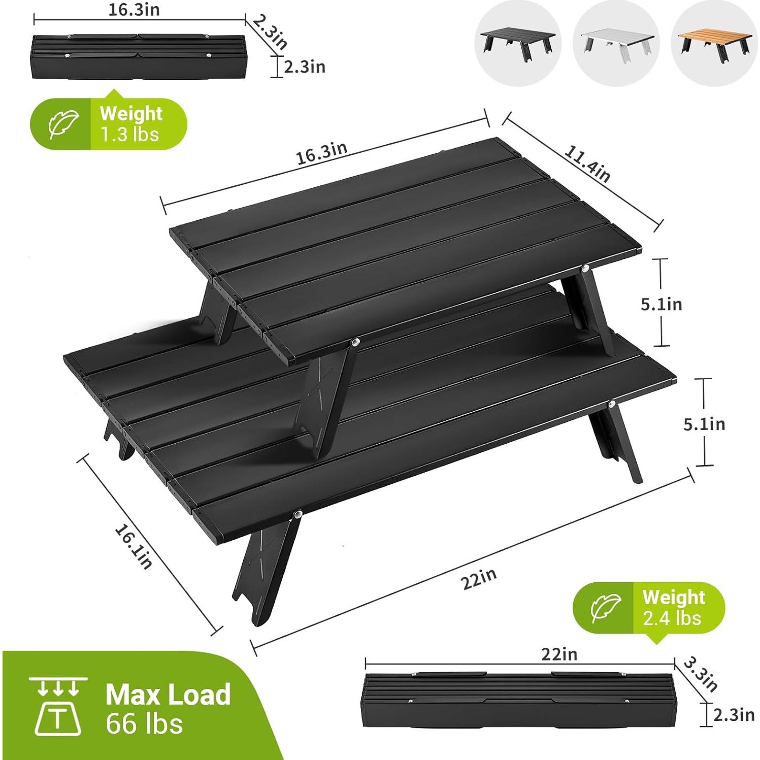 Mesa de Camping Plegable ATEPA AC2401-4, Aluminio 30 kg