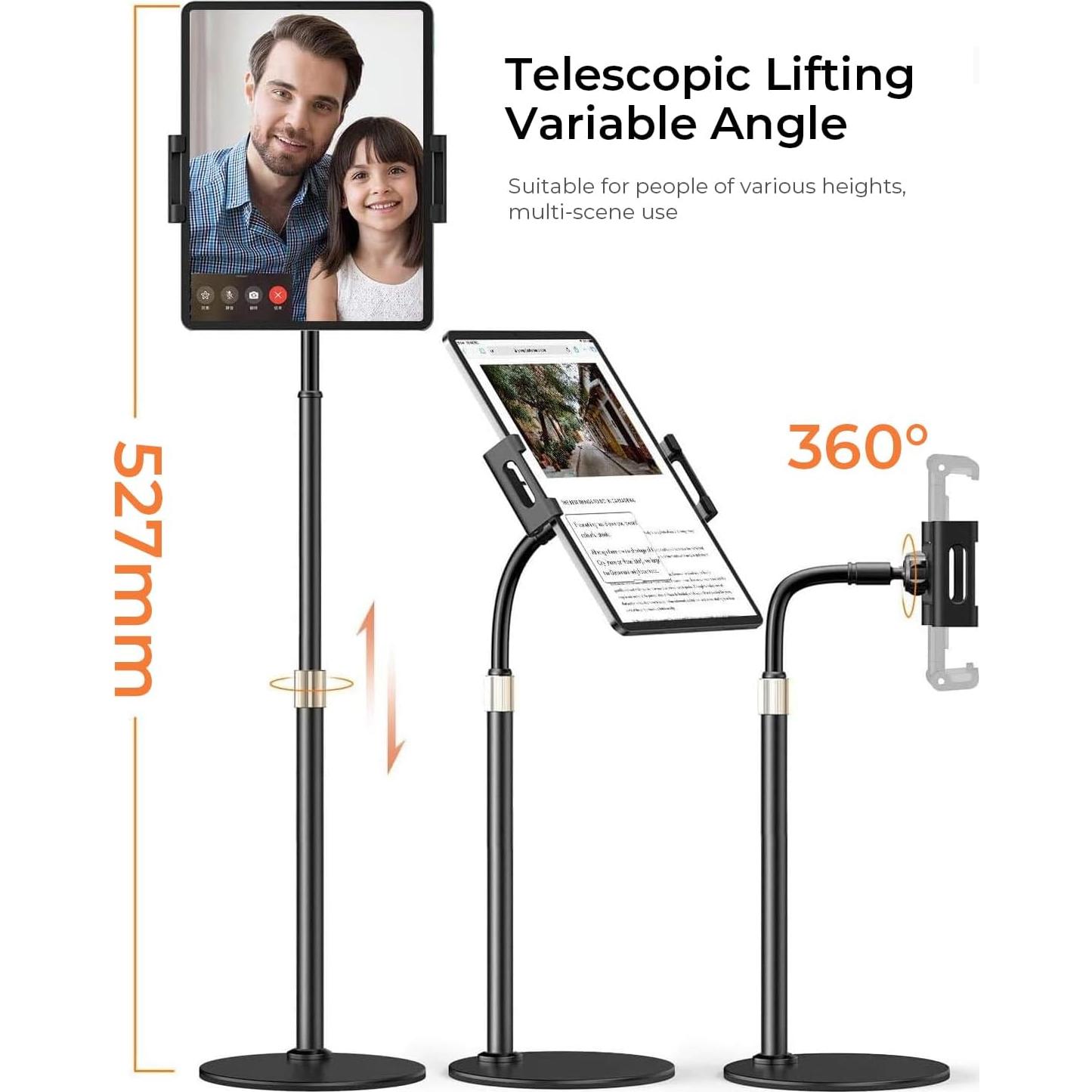 Soporte para iPad LISEN LE785 ajustable 4.7-15.6" negro