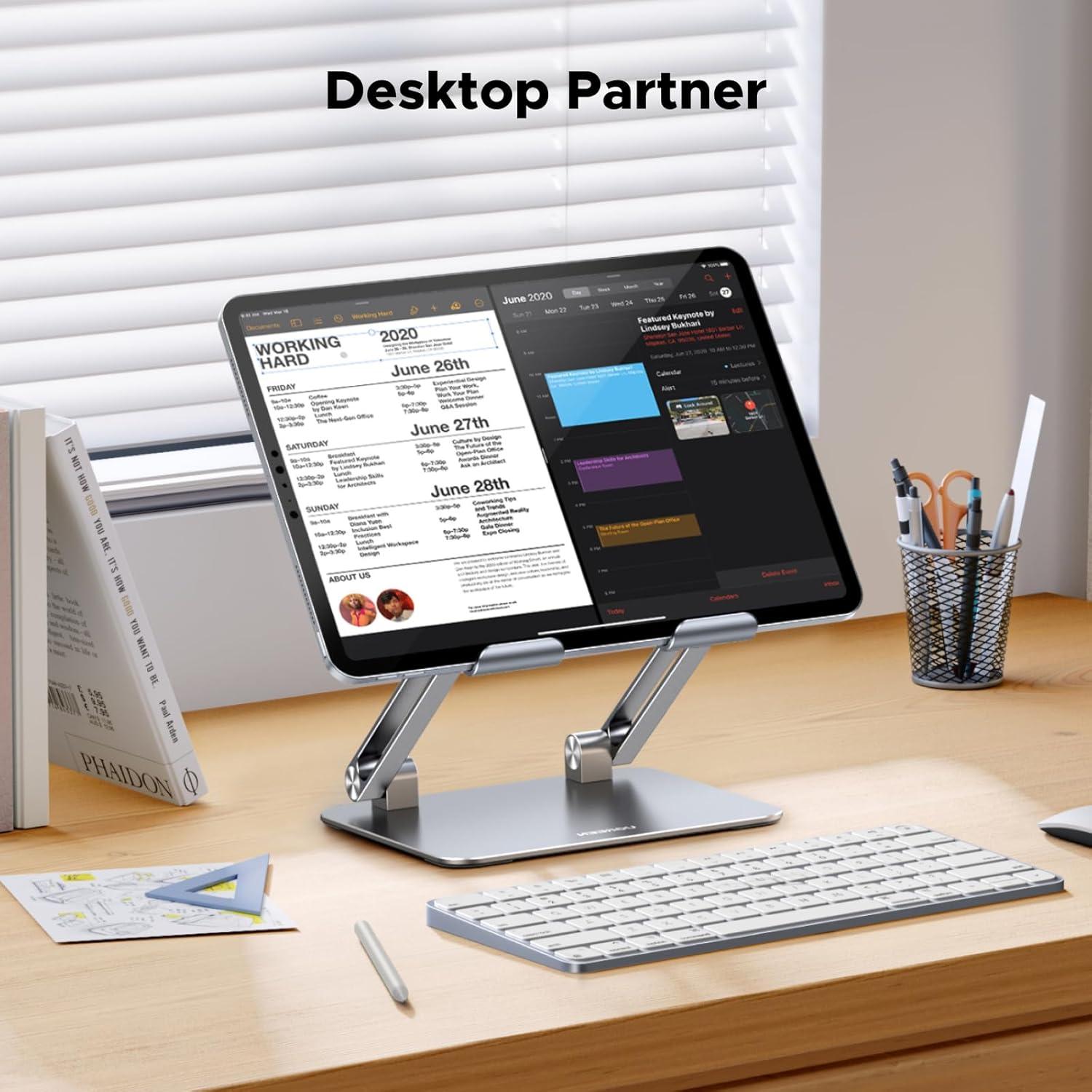 Soporte para Tableta UGREEN Ajustable Aluminio Plata 4-13"