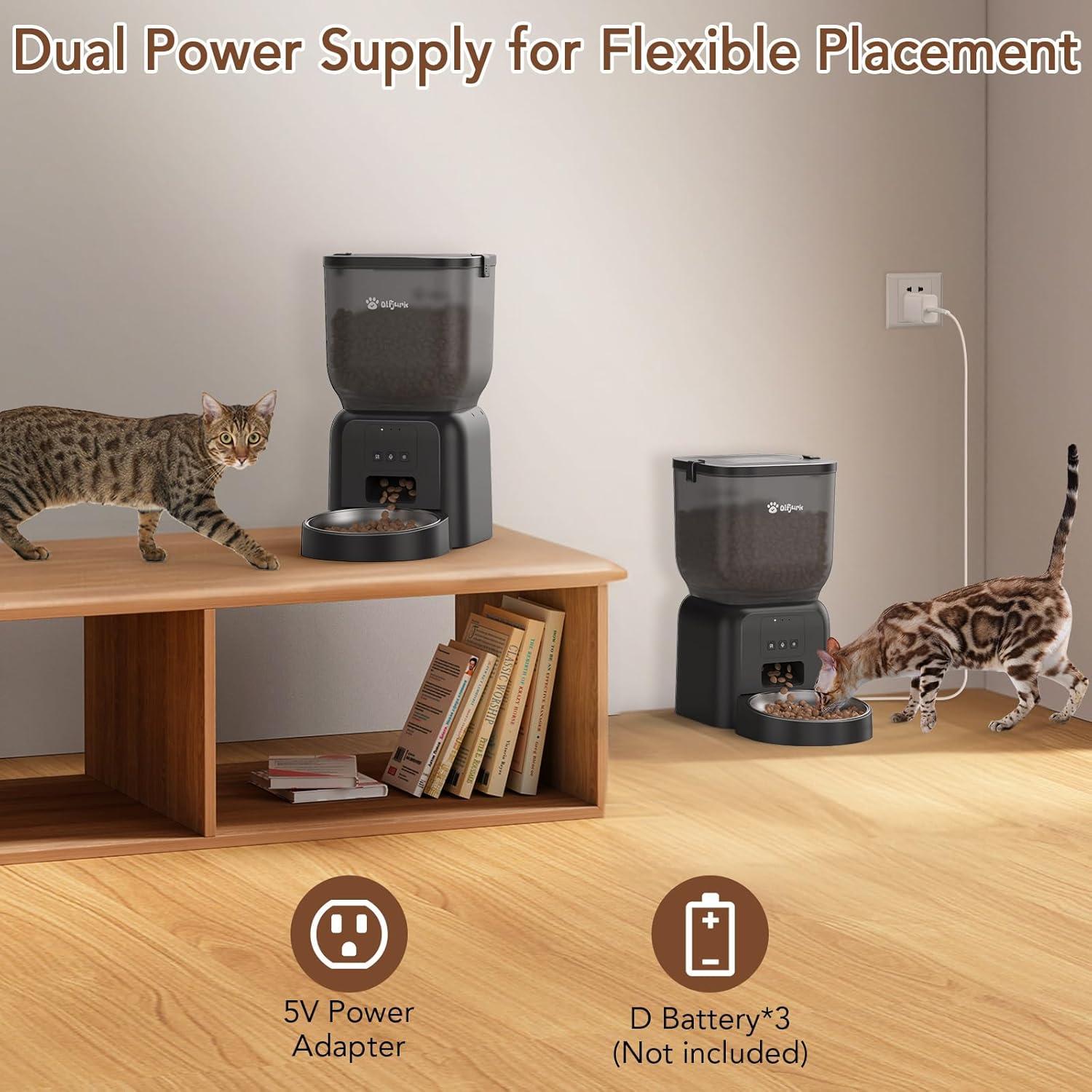 Comedero Automático Olfjurk 4L para Perros y Gatos WiFi