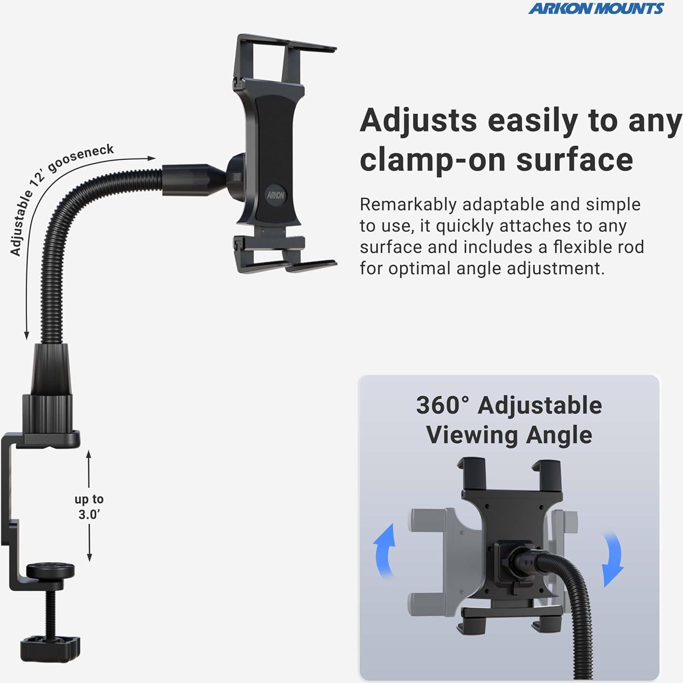 Soporte de Tableta ARKON TAB086 con Brazo Flexible 30 cm
