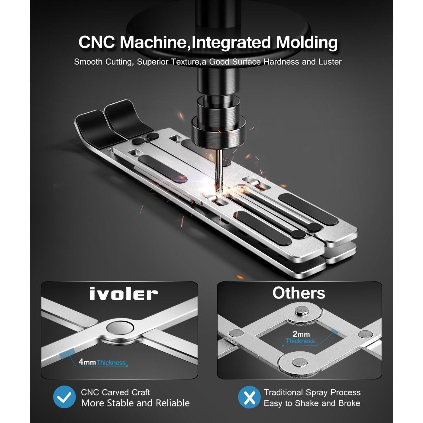 Soporte para Laptop iVoler Ajustable en 6 Alturas Plata
