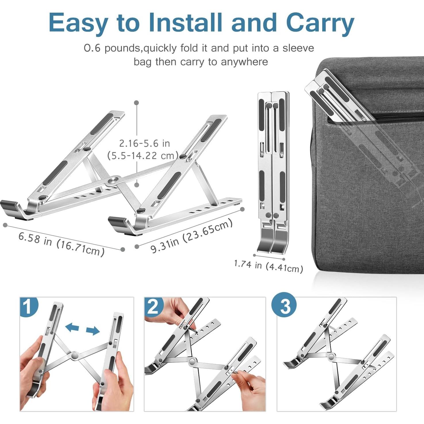 Soporte para Laptop iVoler Ajustable en 6 Alturas Plata