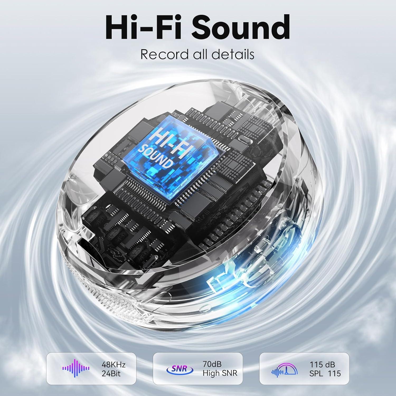 Micrófono Lavalier Inalámbrico Gamiity para iPhone 14/13/12, Audio Hi-Fi, 35H Batería, Cancelación de Ruido