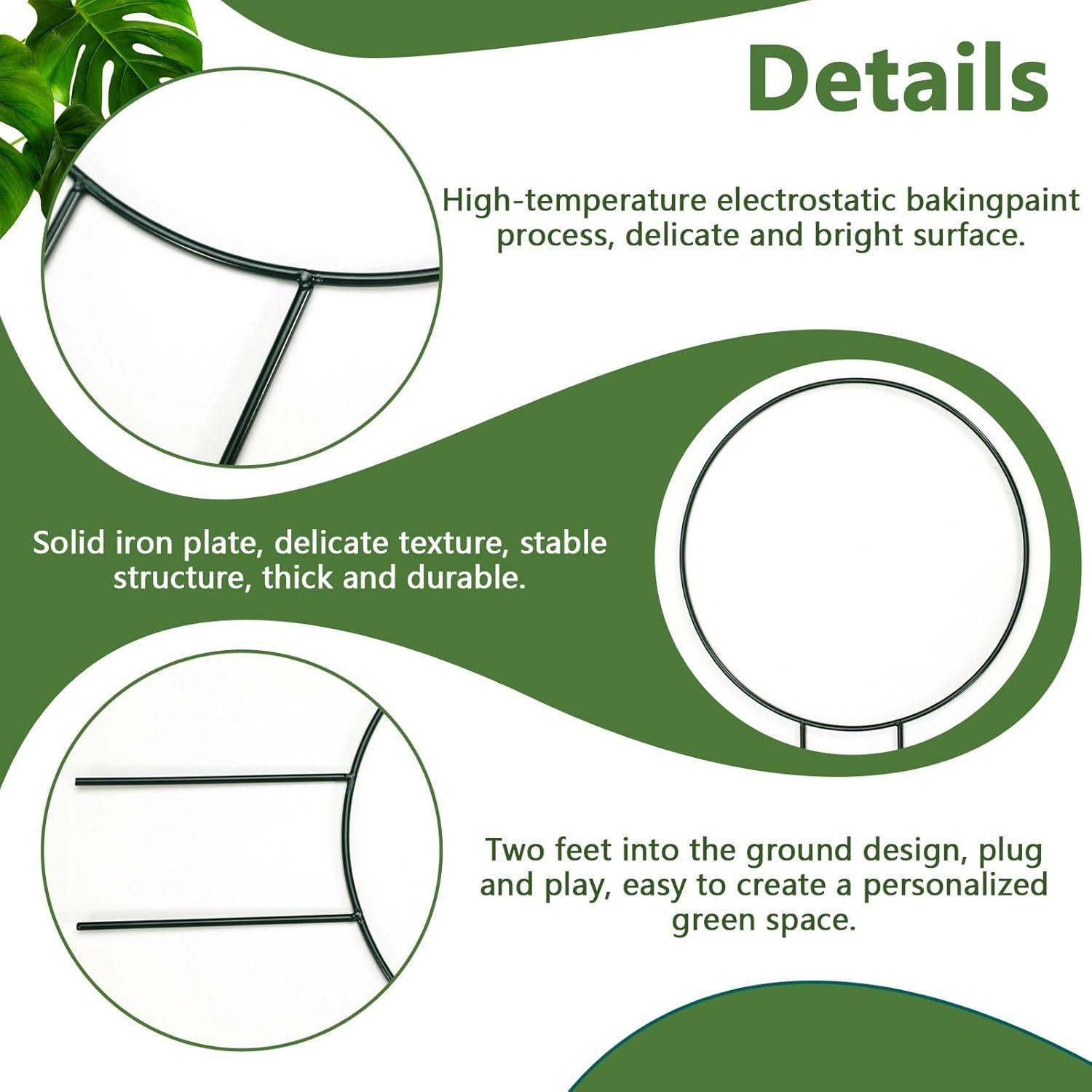 Paquete de 2 enrejados redondos Huakaile para plantas 35x22.5cm