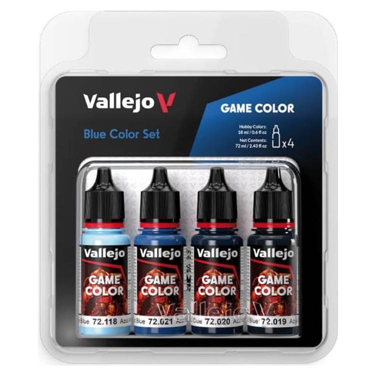 Set de Pintura Acrílica Vallejo Azul - 4 Botellas 18 ml