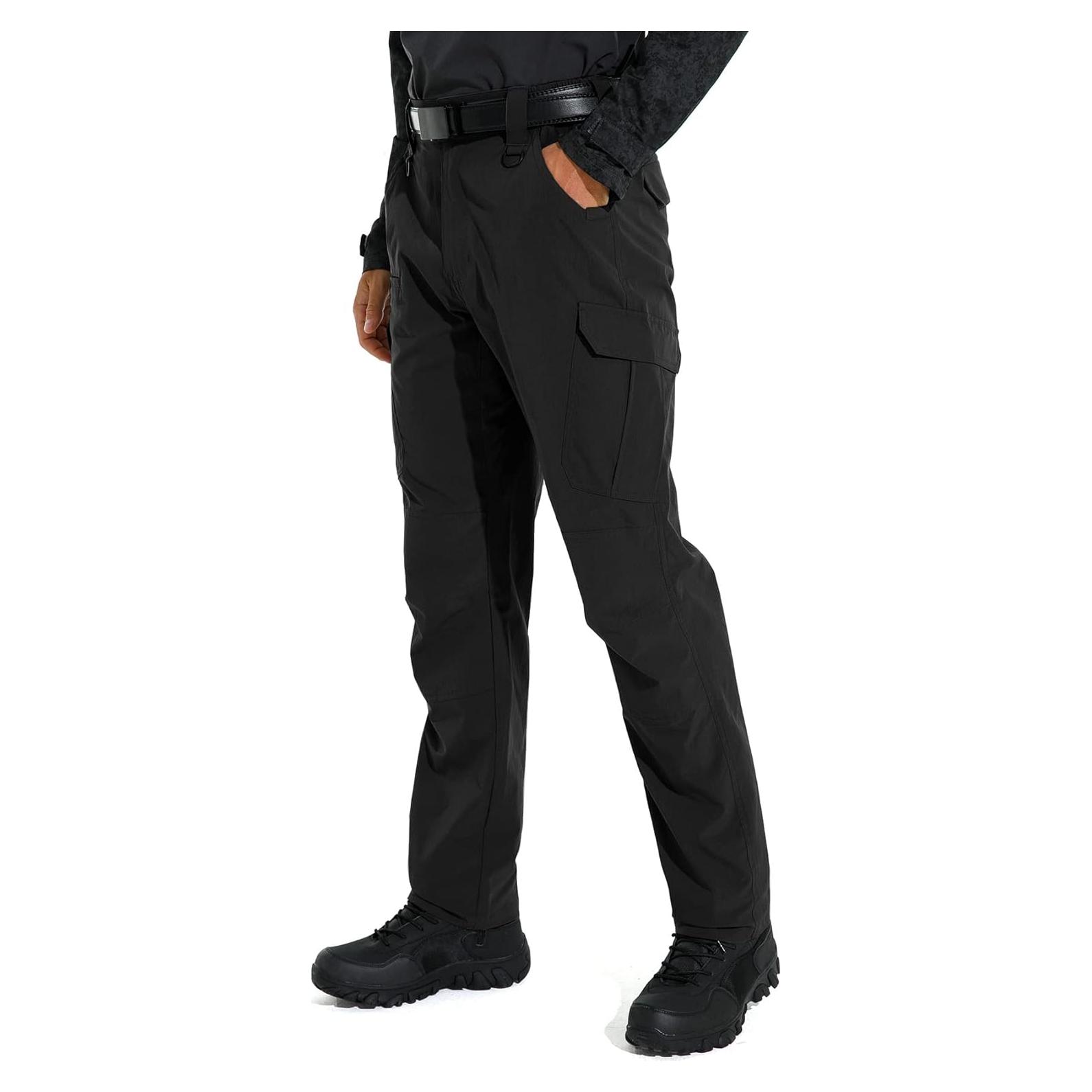 Pantalones Cargo Tácticos Livianos KFUBUO Hombre 28W x 30L Negro