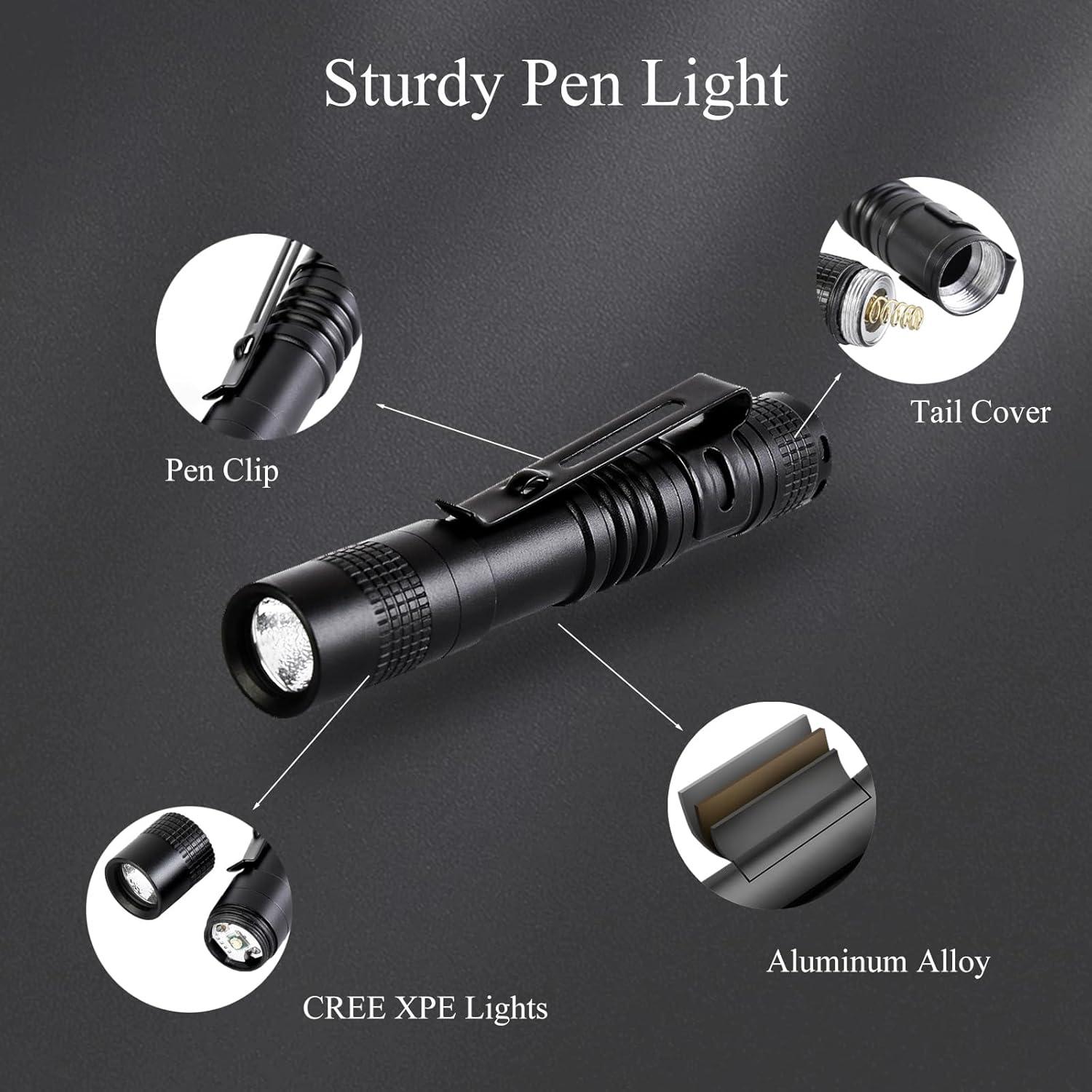 Mini Linterna de Bolsillo CASTNOO - Paquete de 3, LED 100,000h