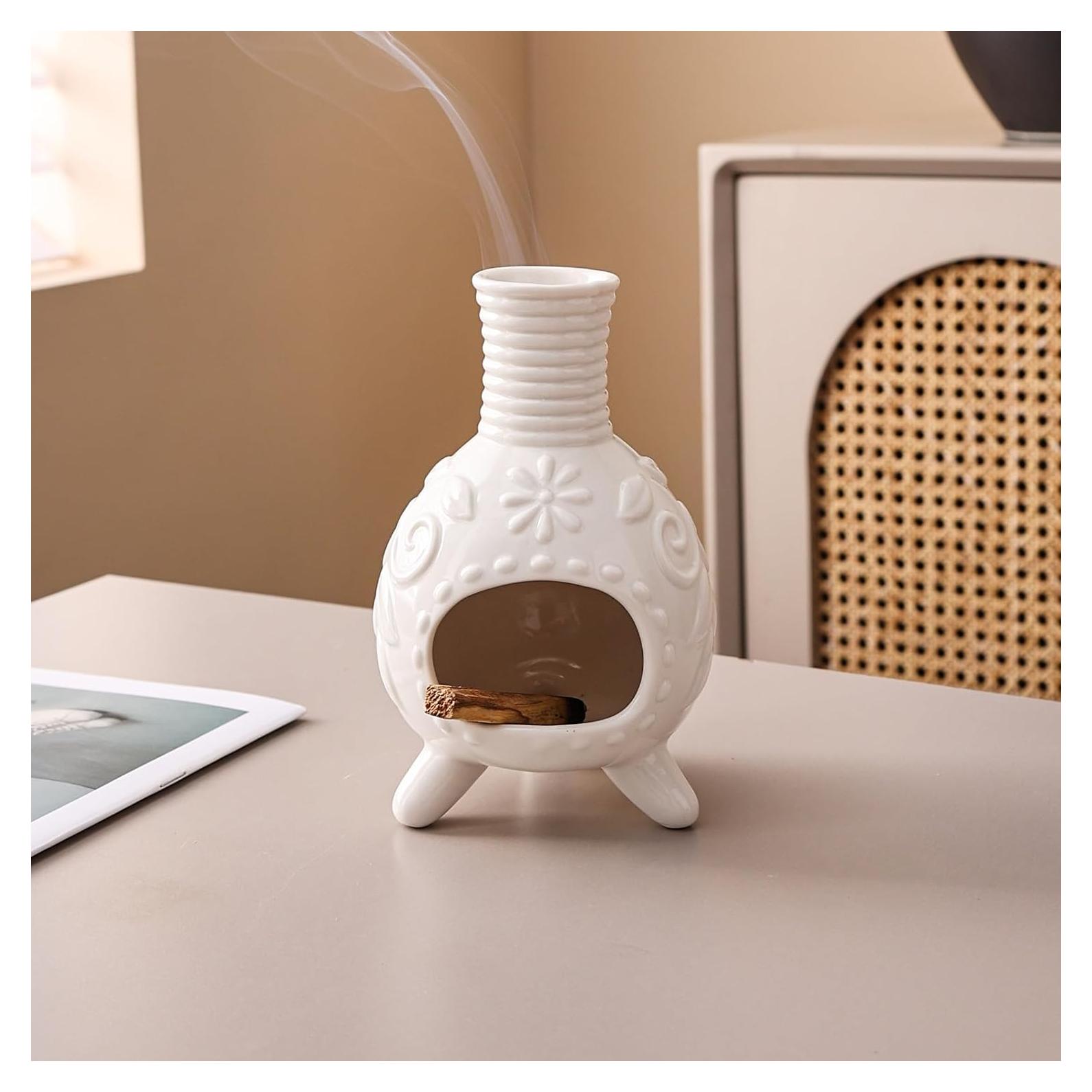 Soporte de Palo Santo JialanGulong Cerámica Blanco 17.8x10.2cm