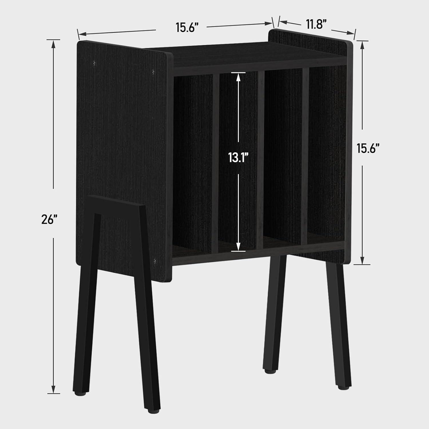 Soporte para Tocadiscos TUTOTAK Negro con 4 Compartimentos