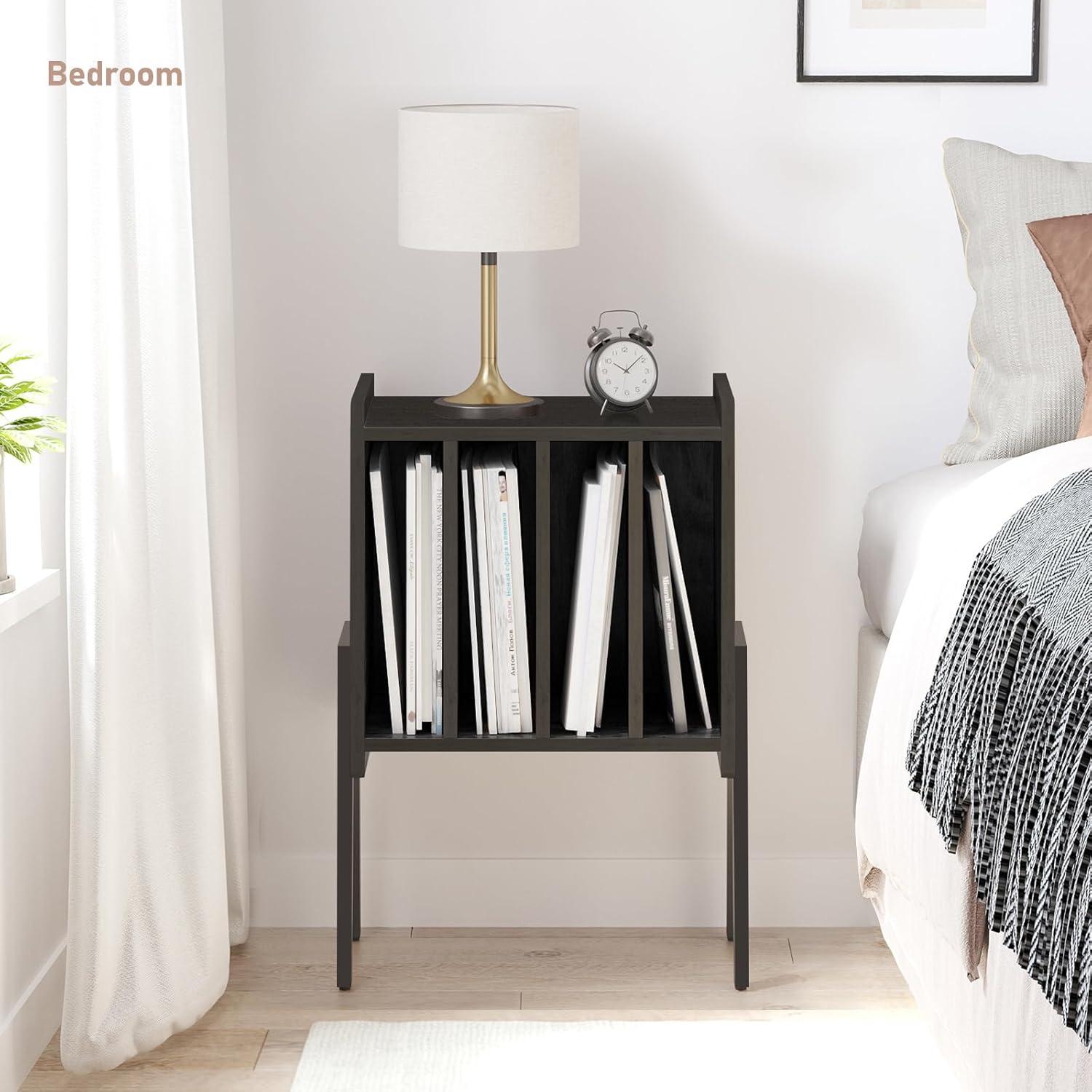 Soporte para Tocadiscos TUTOTAK Negro con 4 Compartimentos