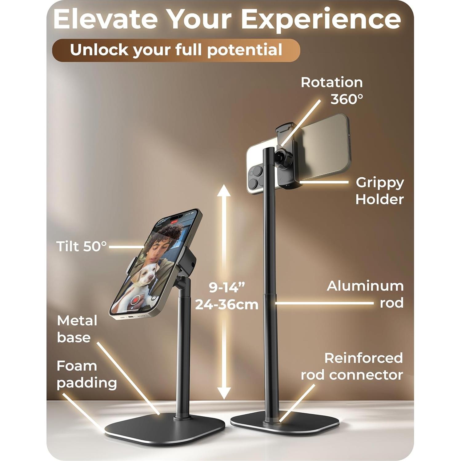 Soporte Ajustable Cooper ChatStand para Teléfono Celular Negro