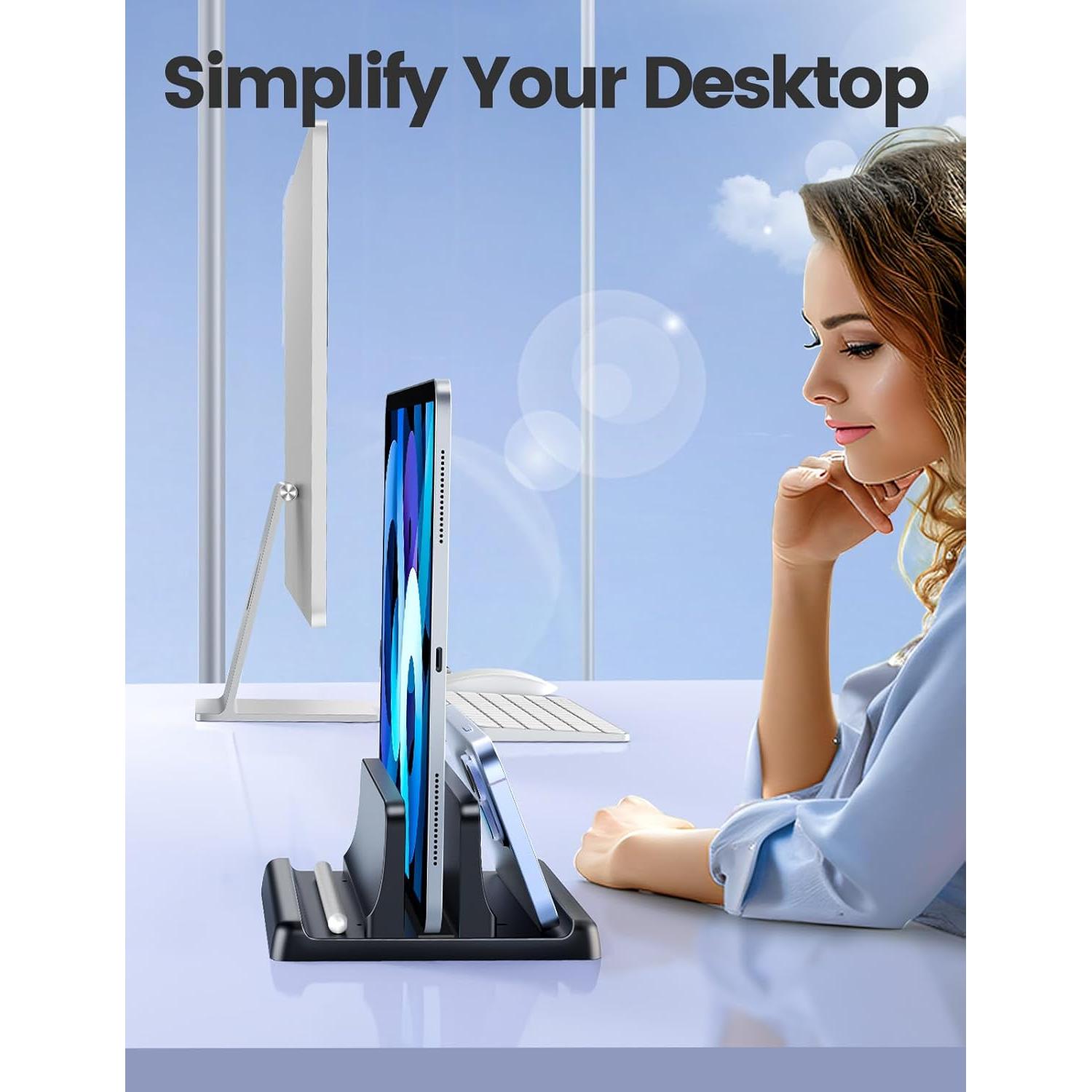 Soporte Vertical para Laptop Vaydeer Ajustable 3 en 1 Negro