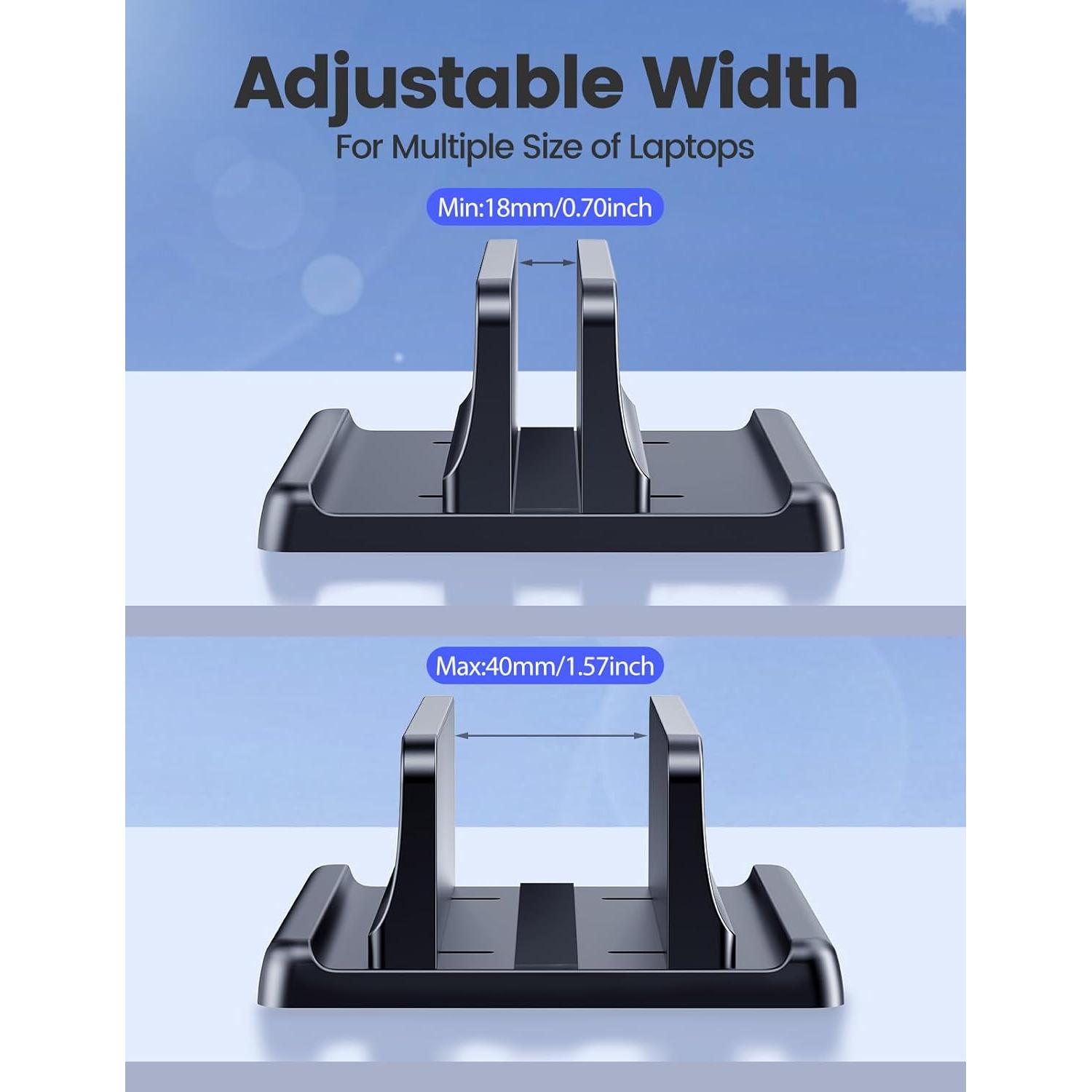 Soporte Vertical para Laptop Vaydeer Ajustable 3 en 1 Negro