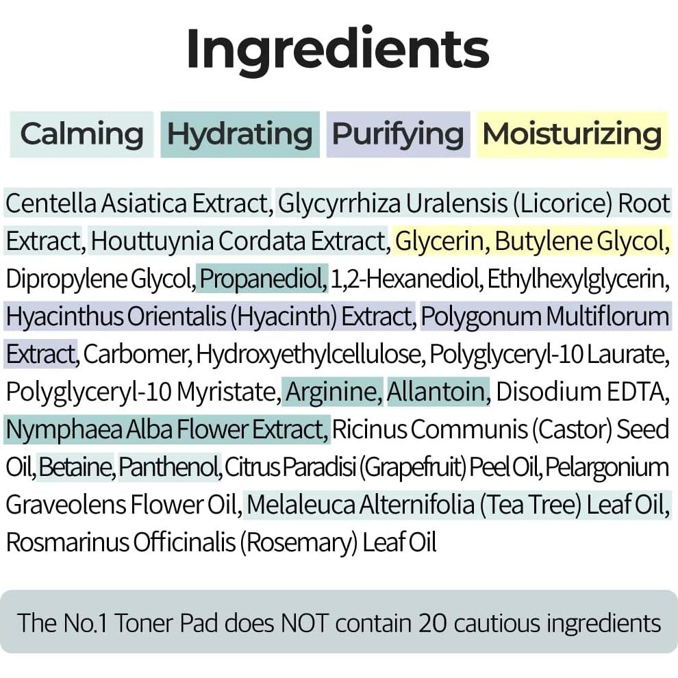 Almohadillas de Tónico Numbuzin No.1 Verde Centella 70 Unidades