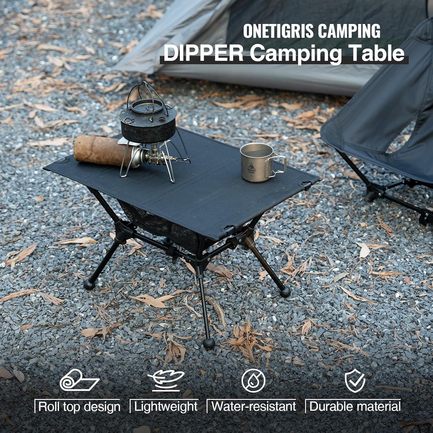 Mesa de Camping OneTigris Dipper Plegable 60x40cm Negra