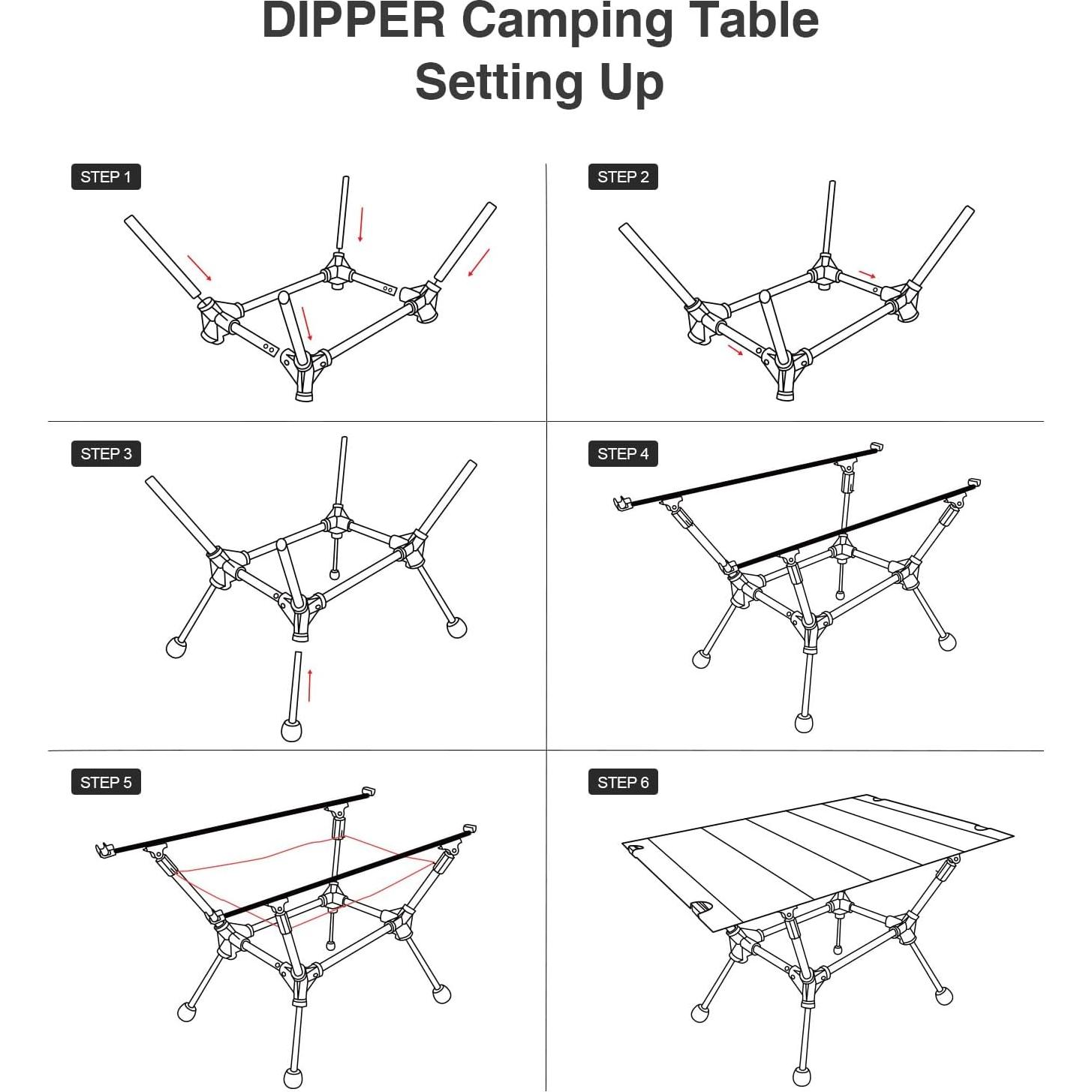 Mesa de Camping OneTigris Dipper Plegable 60x40cm Negra