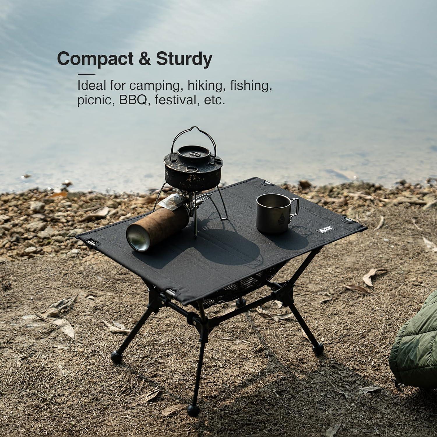 Mesa de Camping OneTigris Dipper Plegable 60x40cm Negra