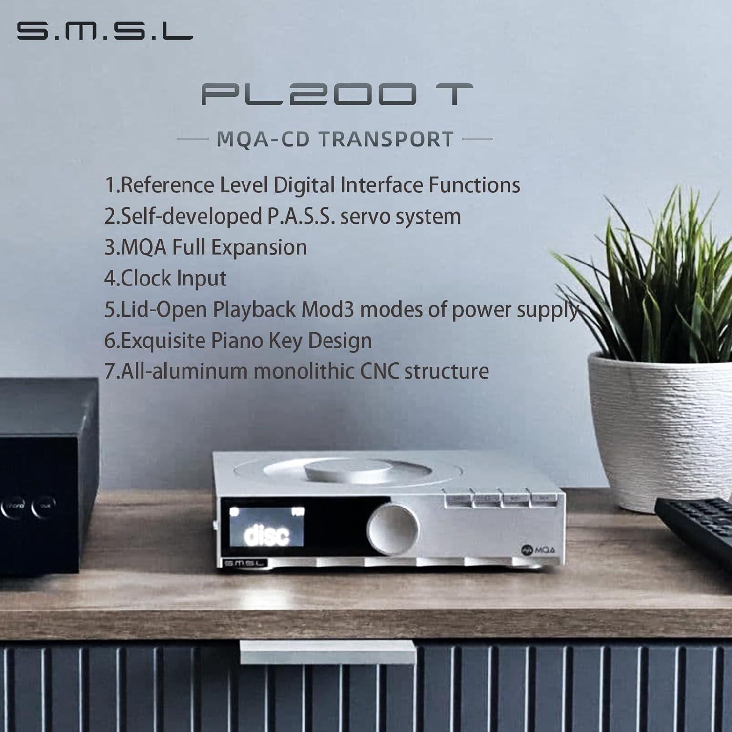 Reproductor de CD SMSL PL200T MQA 32bit/768kHz USB Óptico
