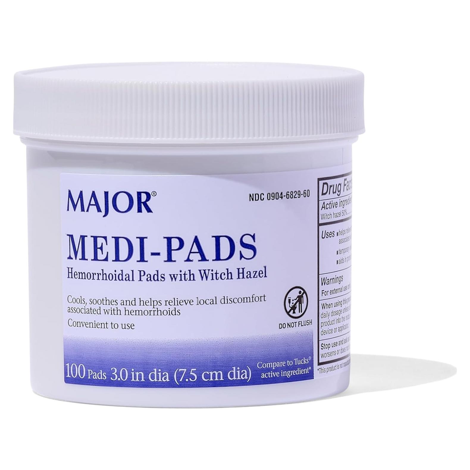 Toallitas Higiénicas Hemorroidales Major - 100 Unidades